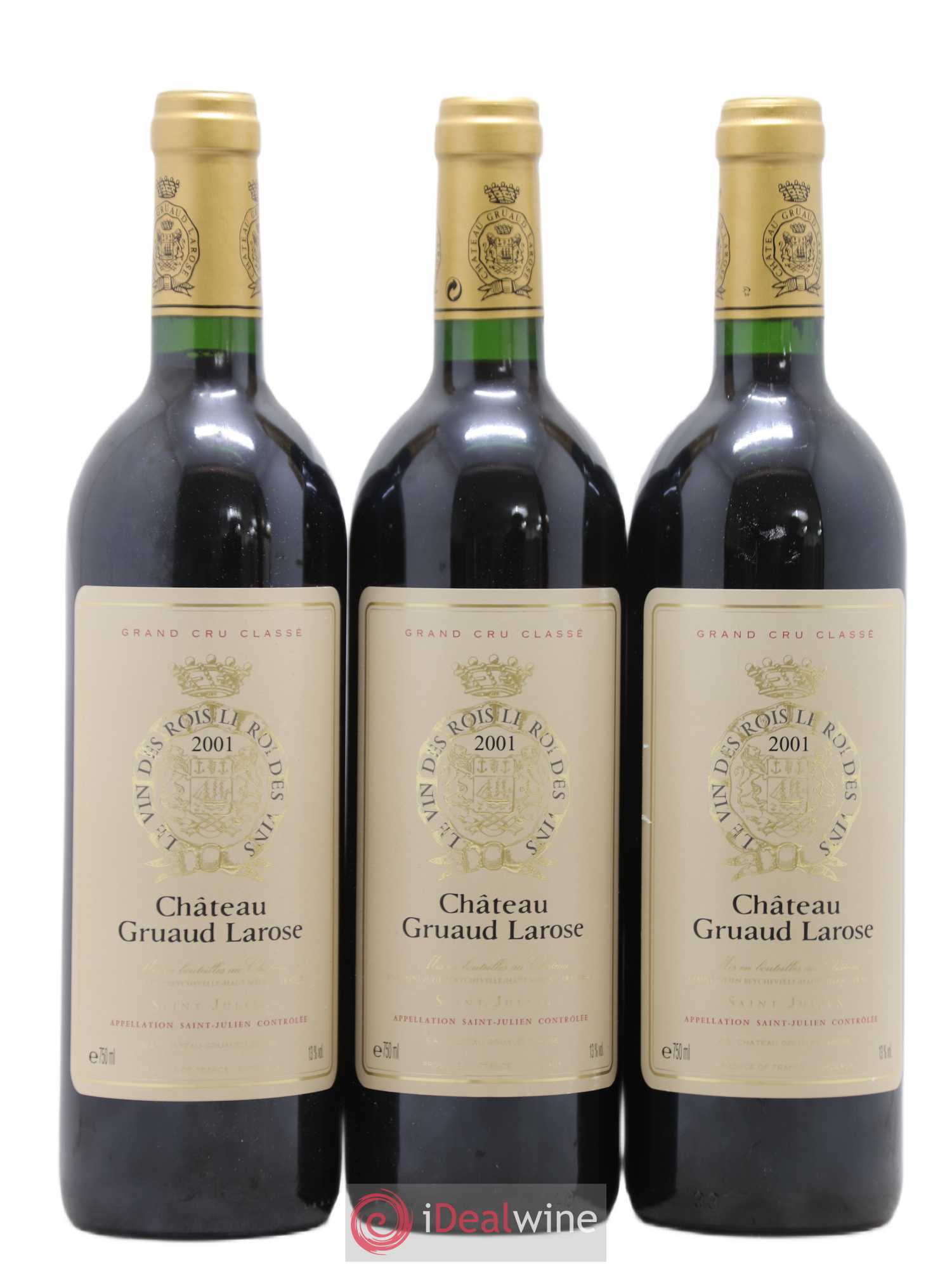 Château Gruaud Larose 2ème Grand Cru Classé 2001 - Lot de 3 bouteilles - 0