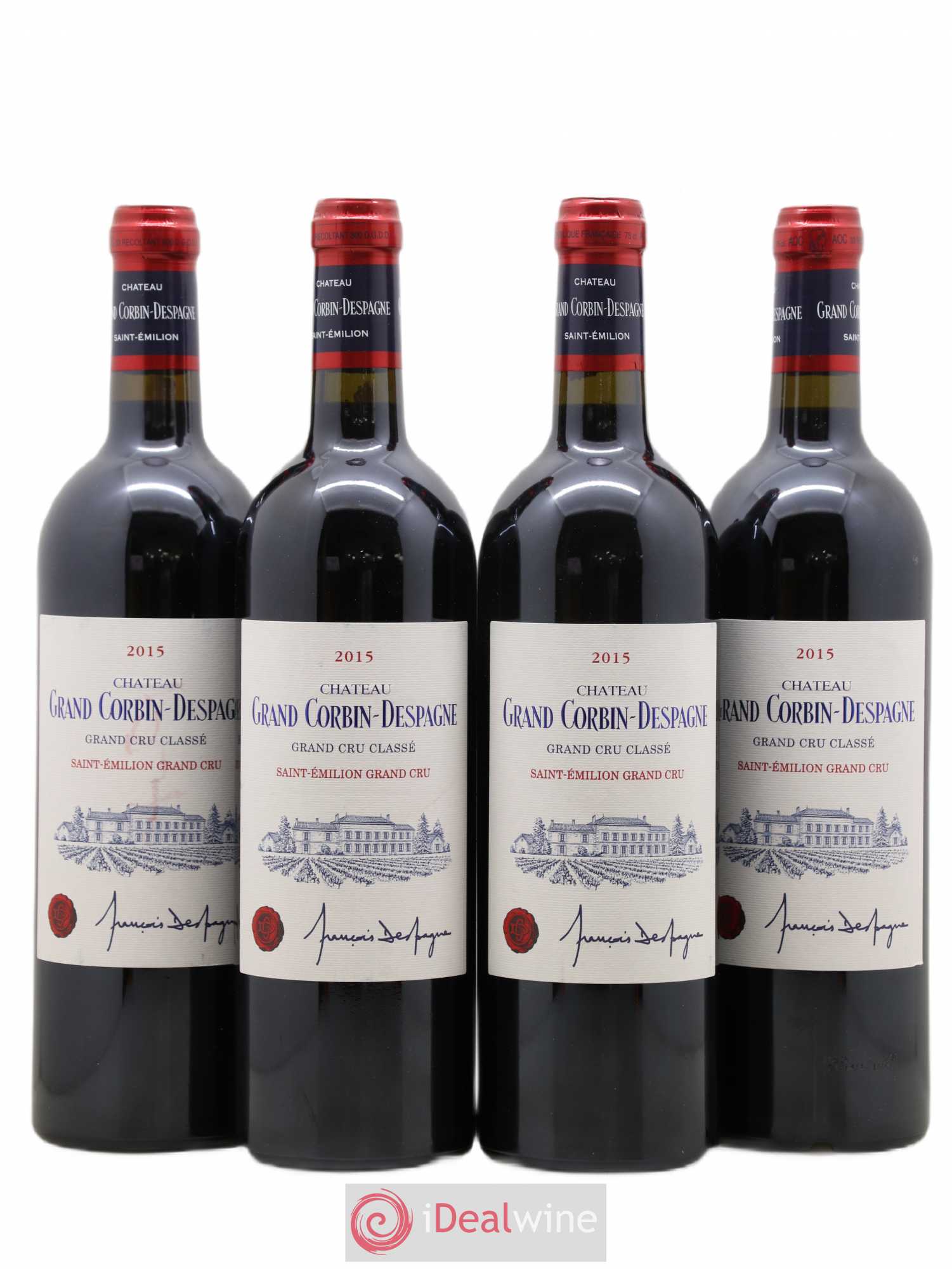 Château Grand Corbin Despagne Grand Cru Classé 2015 - Lot de 4 bouteilles - 0