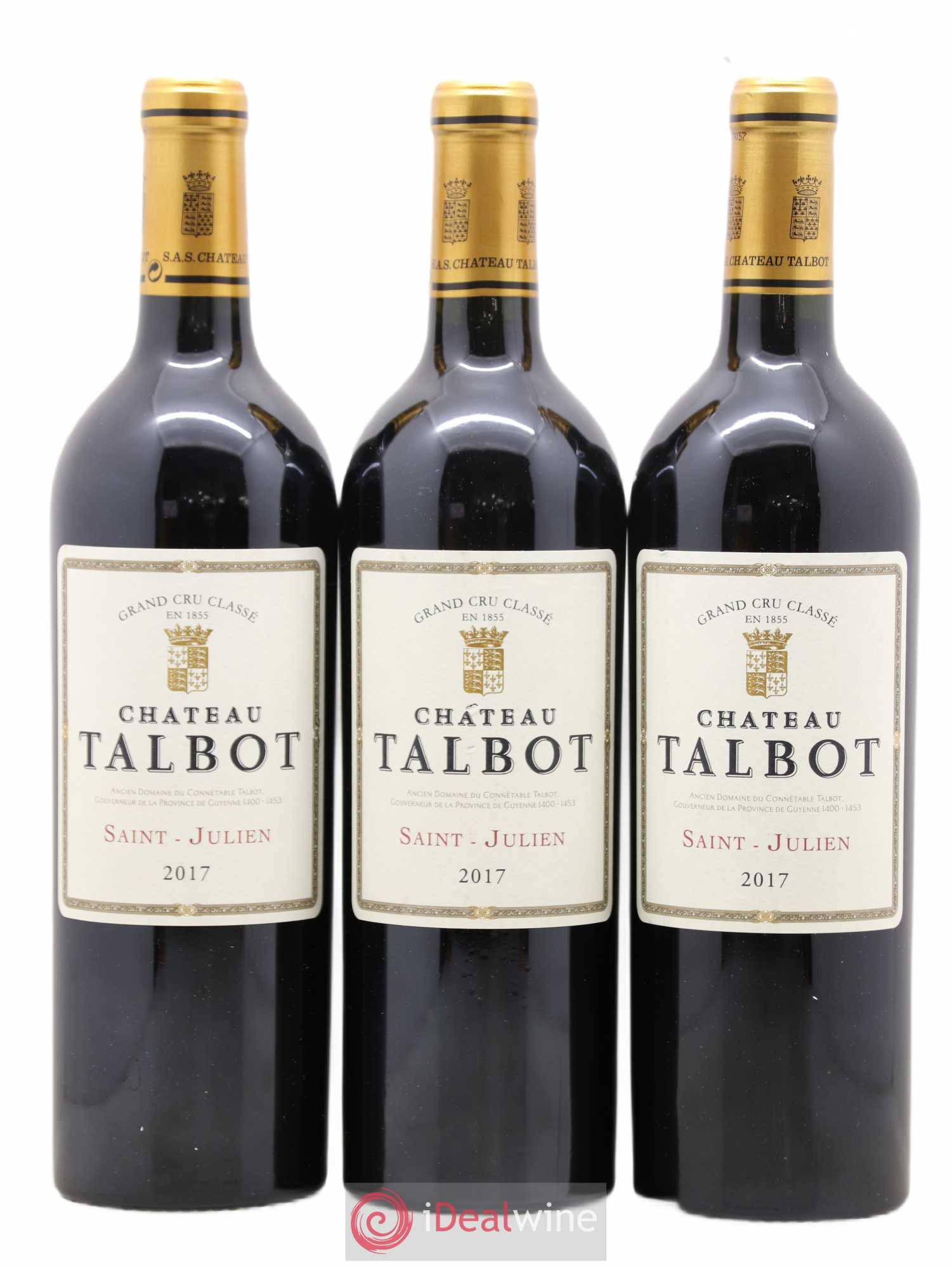 Château Talbot 4ème Grand Cru Classé 2017 - Lot de 3 bouteilles - 0