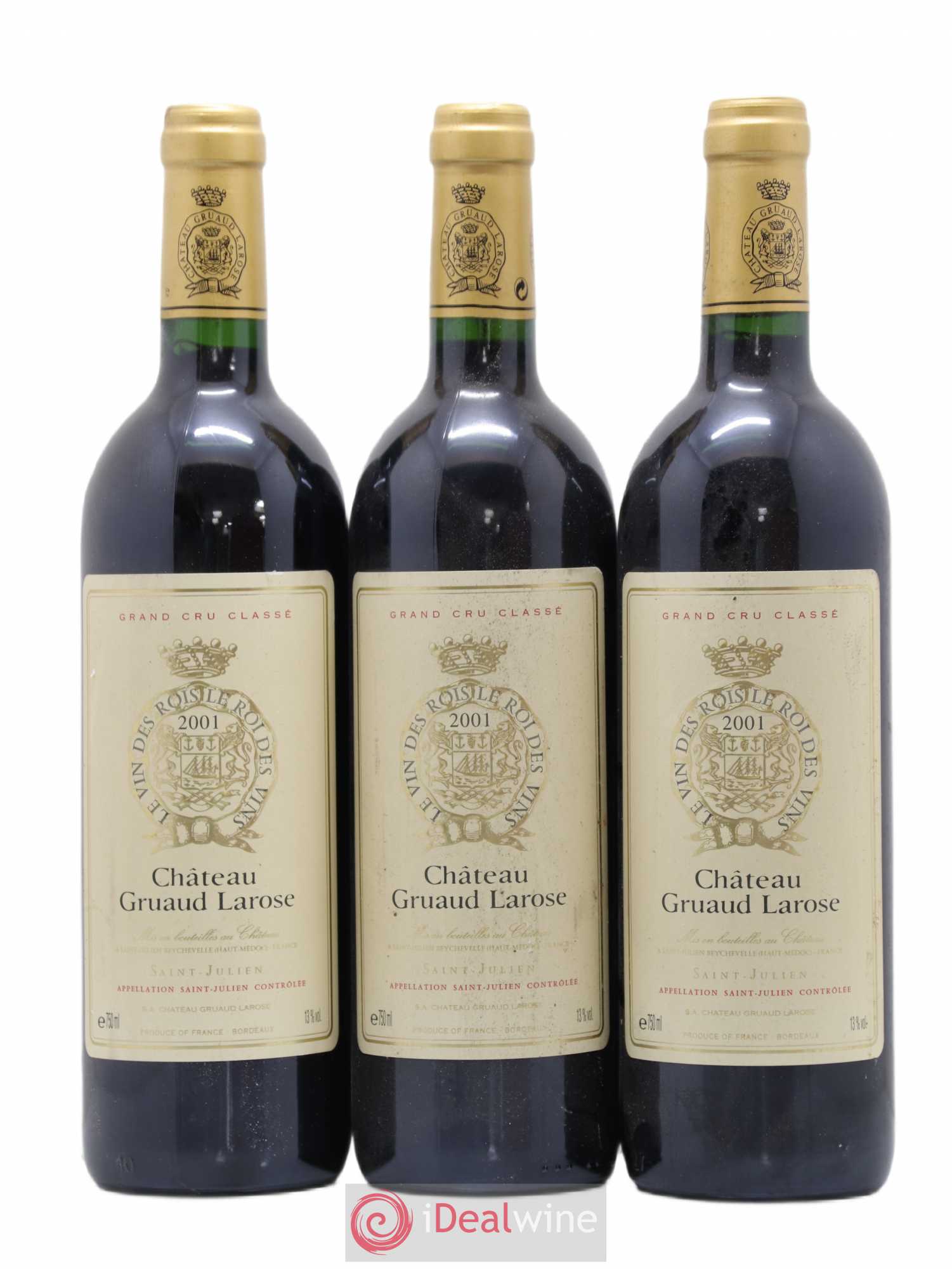 Château Gruaud Larose 2ème Grand Cru Classé 2001 - Lot de 3 bouteilles - 0