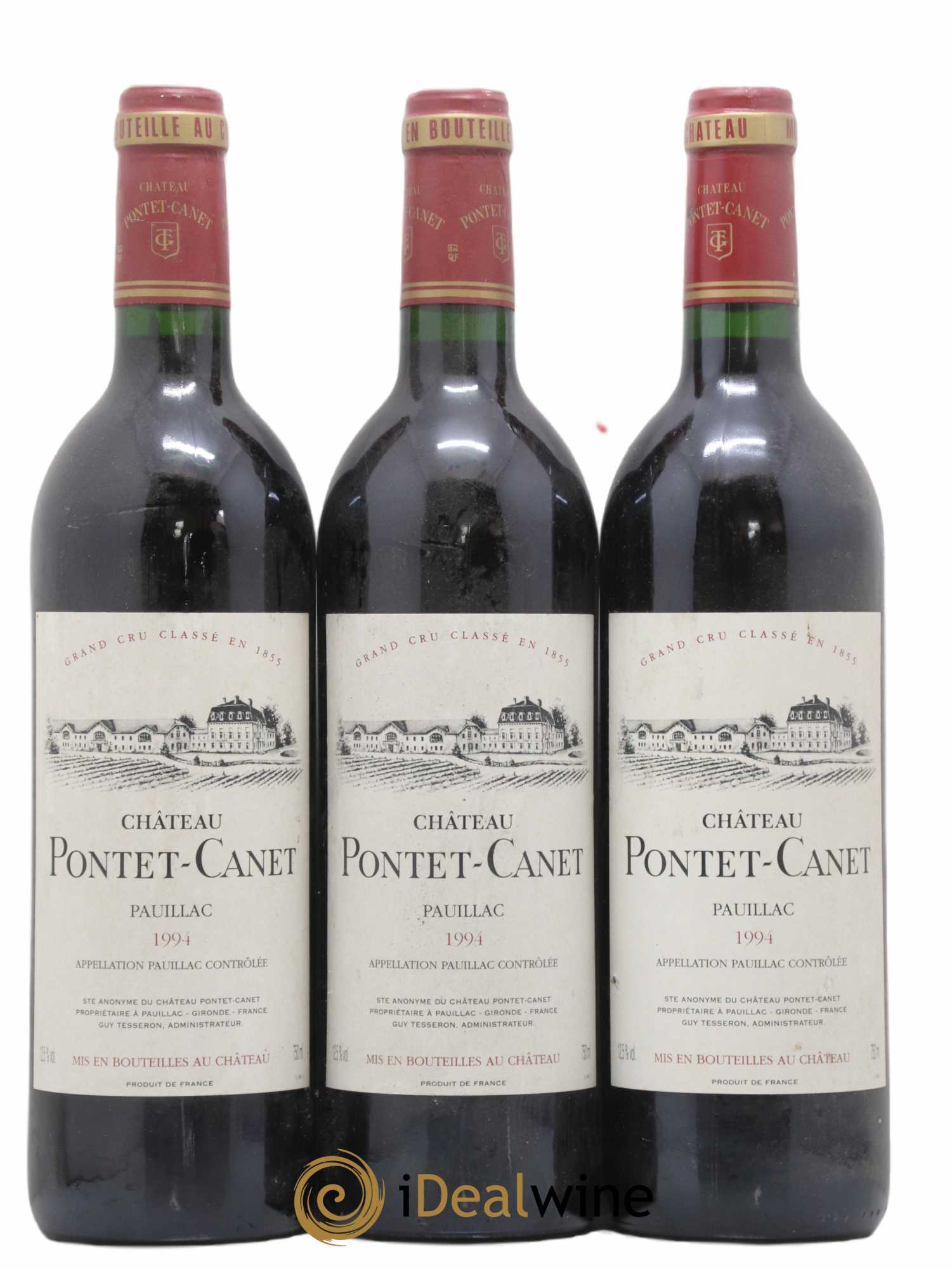 Château Pontet Canet 5ème Grand Cru Classé 1994 - Lot de 3 bouteilles - 0