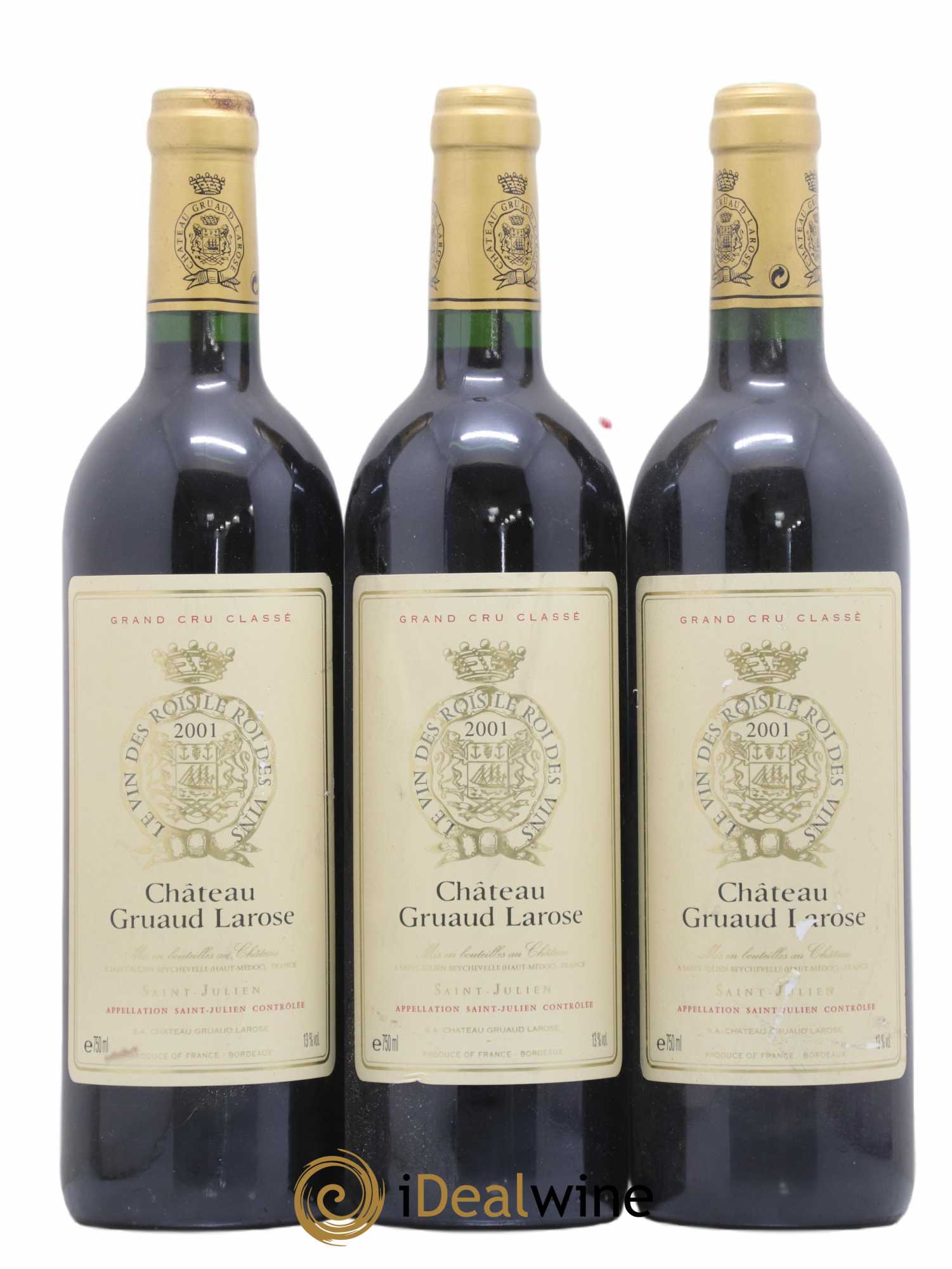 Château Gruaud Larose 2ème Grand Cru Classé 2001 - Lot of 3 bottles - 0