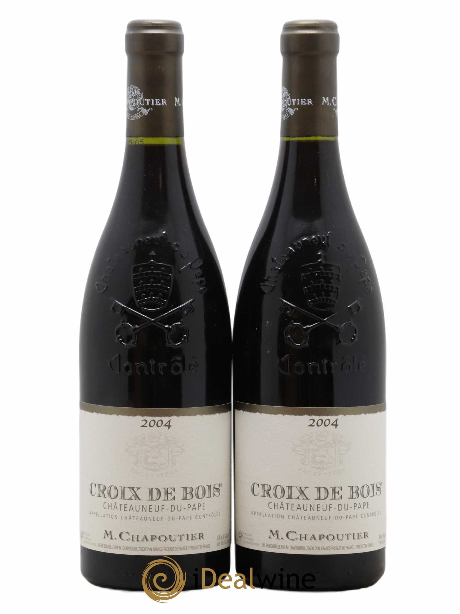 Châteauneuf-du-Pape Croix de Bois Chapoutier 2004 - Lot of 2 bottles - 0