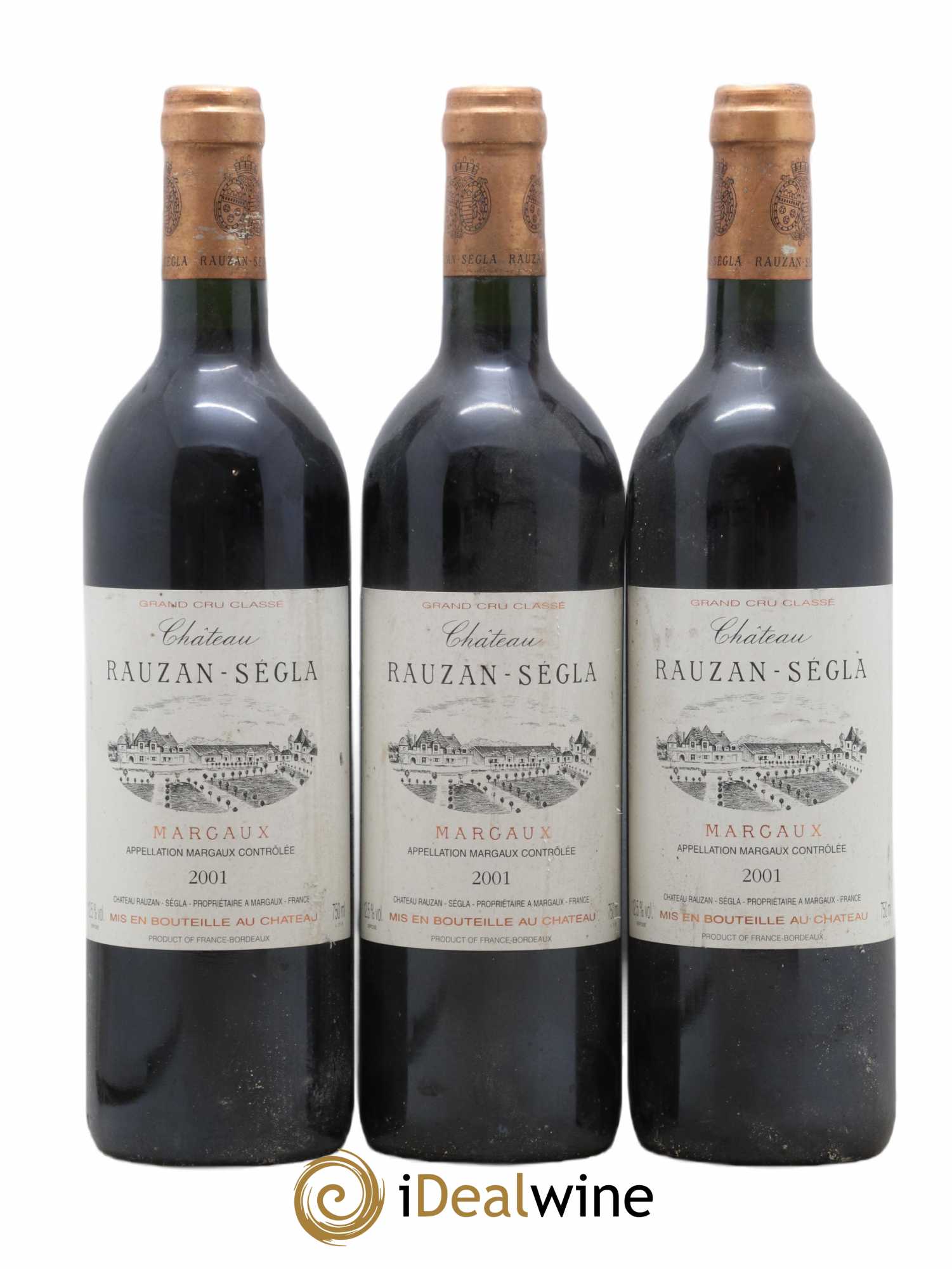 Château Rauzan Ségla Grand Cru Classé 2001 - Lot de 3 bouteilles - 0