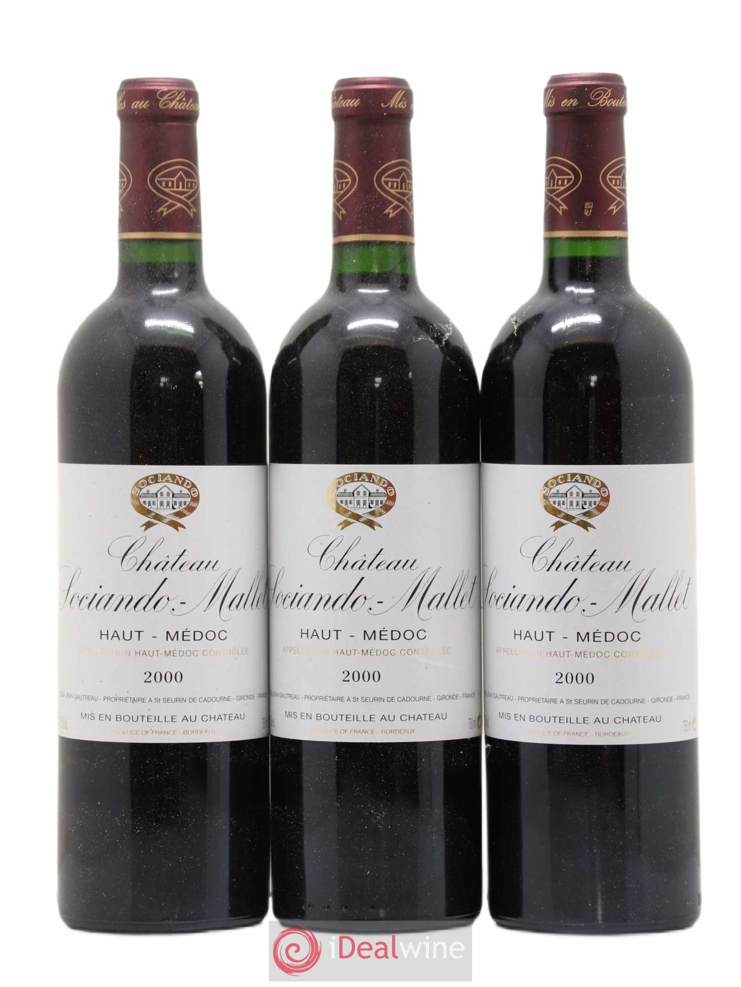Château Sociando Mallet 2000 - Lot de 6 bouteilles - 1