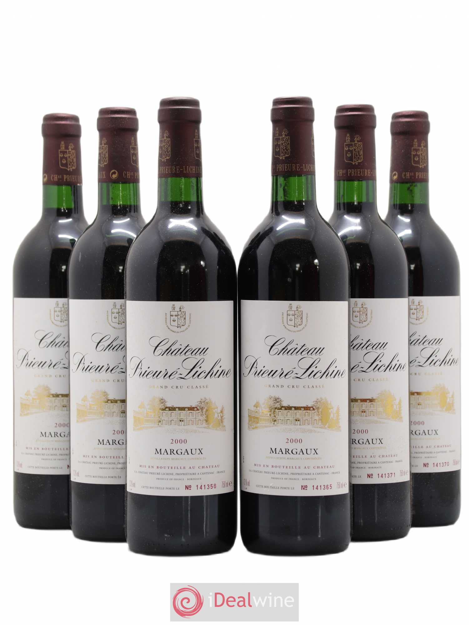 Château Prieuré Lichine 4ème Grand Cru Classé 2000 - Lot de 6 bouteilles - 0