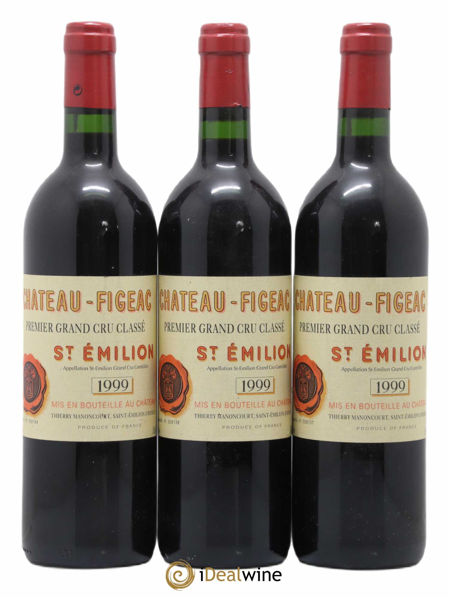 Château Figeac 1er Grand Cru Classé A 1999 - Lot de 3 bouteilles - 0