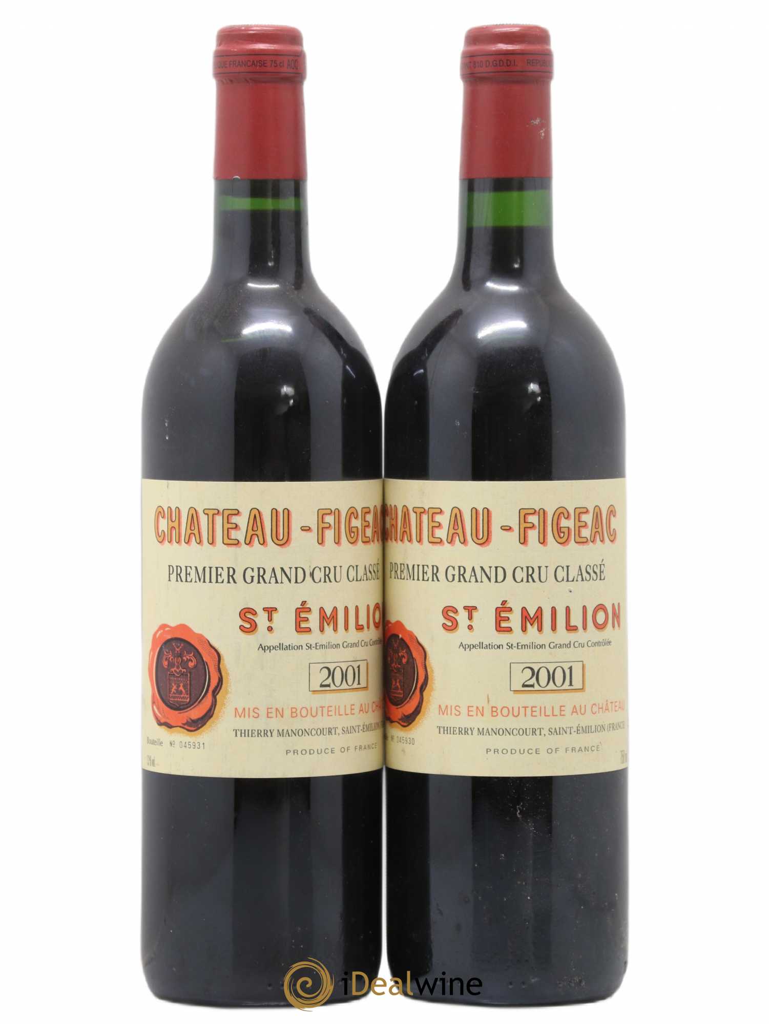 Château Figeac 1er Grand Cru Classé A 2001 - Lot de 2 bouteilles - 0