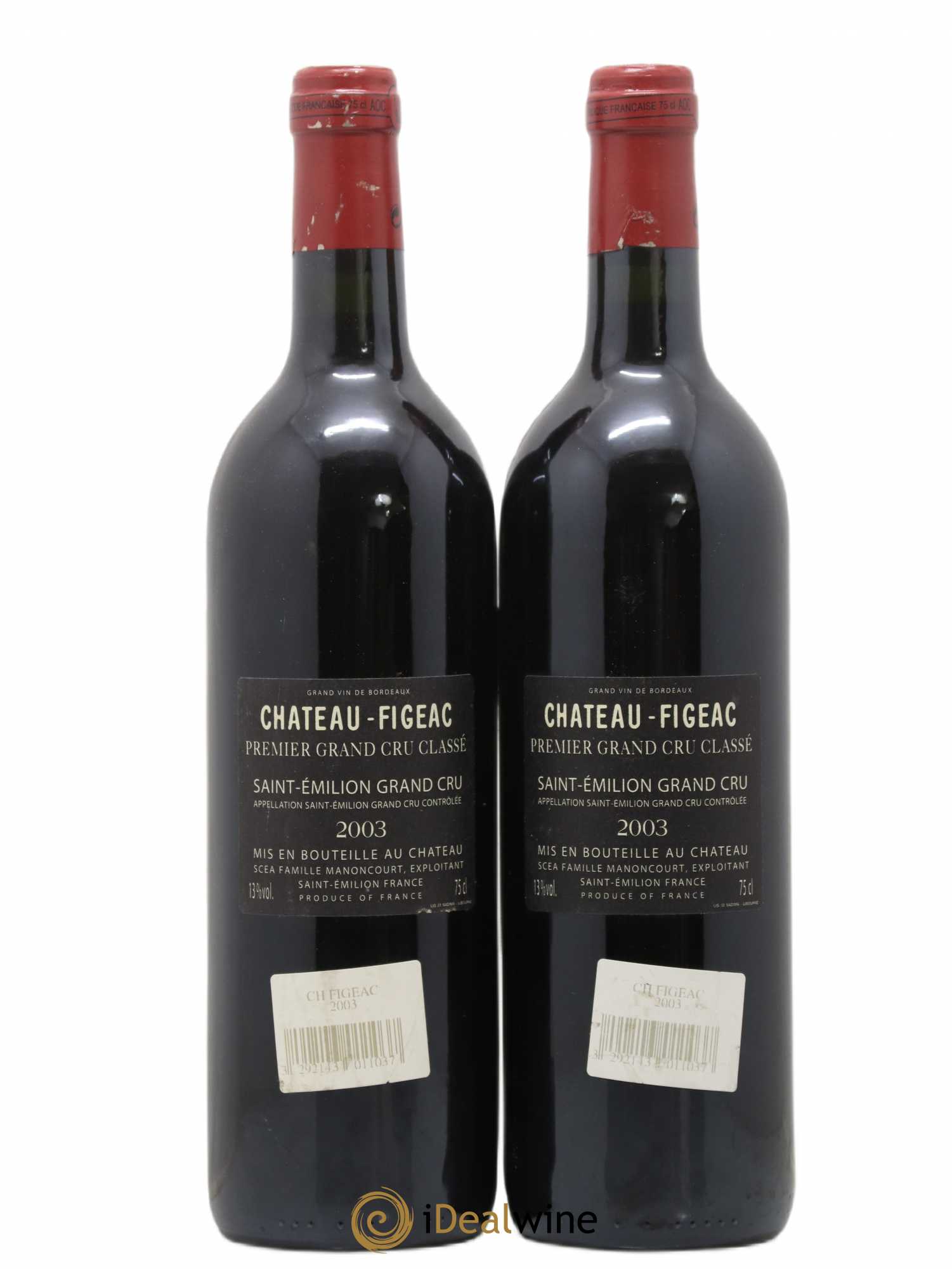 Château Figeac 1er Grand Cru Classé A 2003 - Lot de 2 bouteilles - 1
