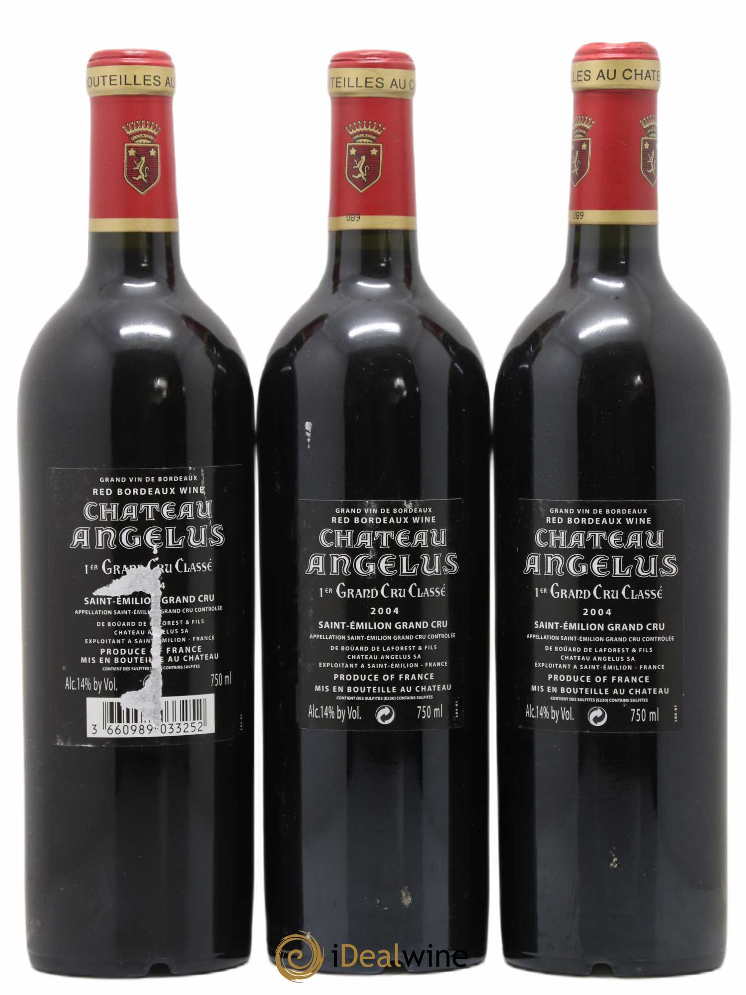 Château Angélus 1er Grand Cru Classé A 2004 - Lot de 3 bouteilles - 1