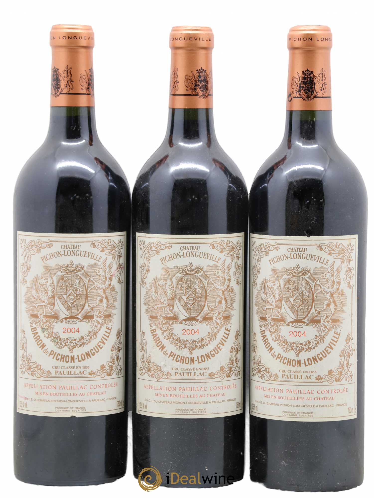 Pichon Longueville Baron 2ème Grand Cru Classé 2004 - Lot de 3 bouteilles - 0