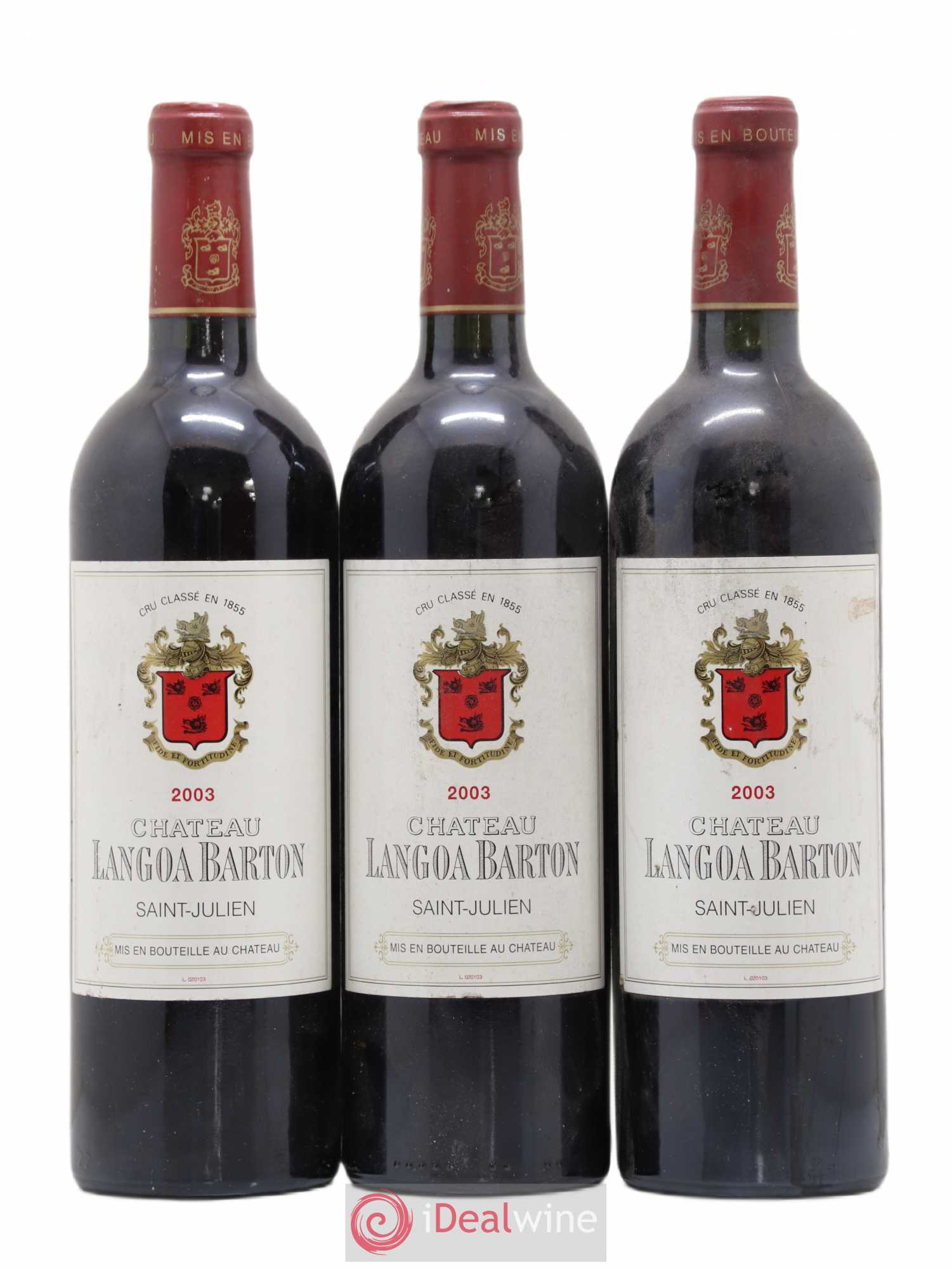 Château Langoa Barton 3ème Grand Cru Classé 2003 - Lot de 3 bouteilles - 0