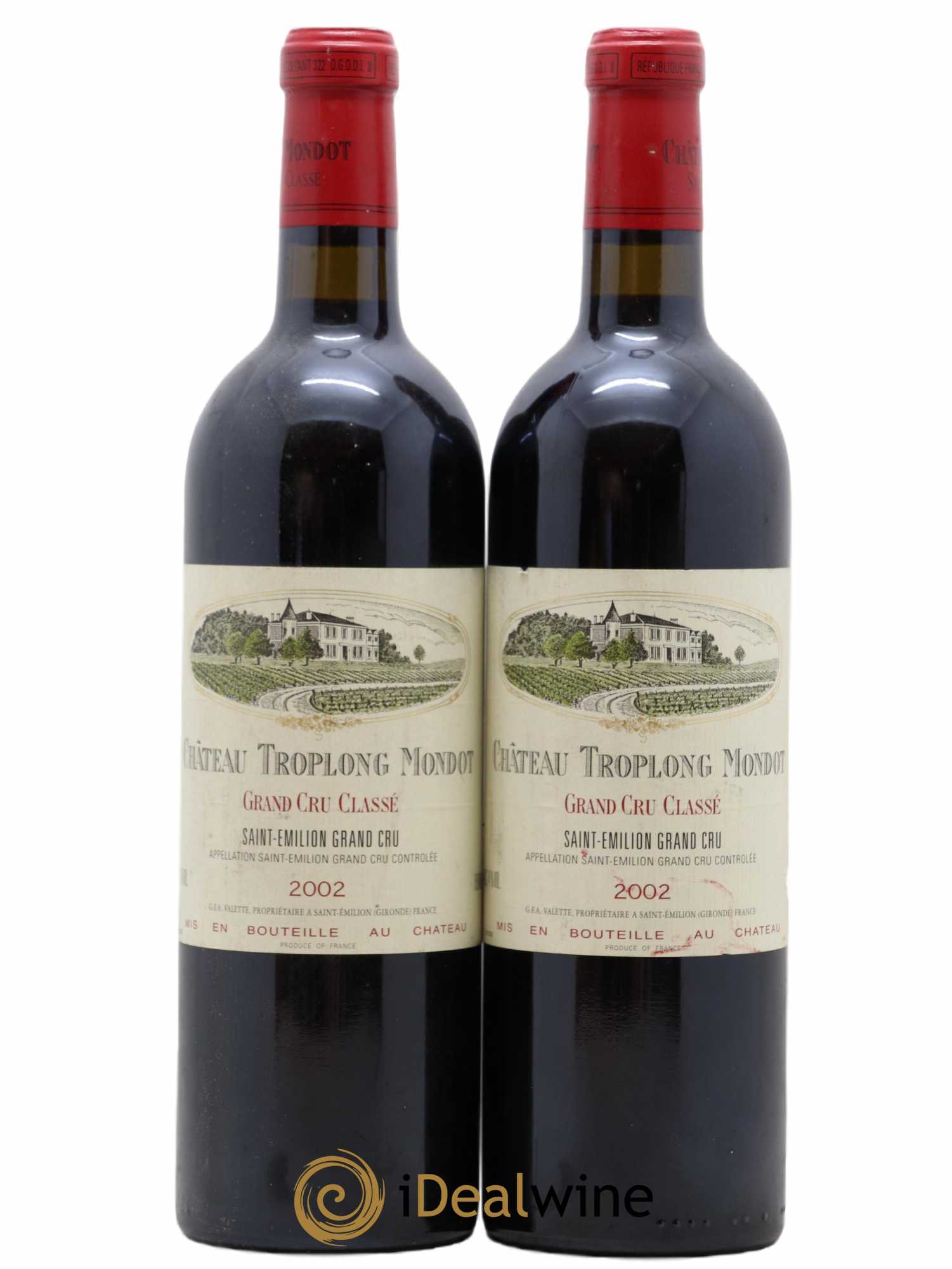 Château Troplong Mondot 1er Grand Cru Classé B 2002 - Lot de 2 bouteilles - 0
