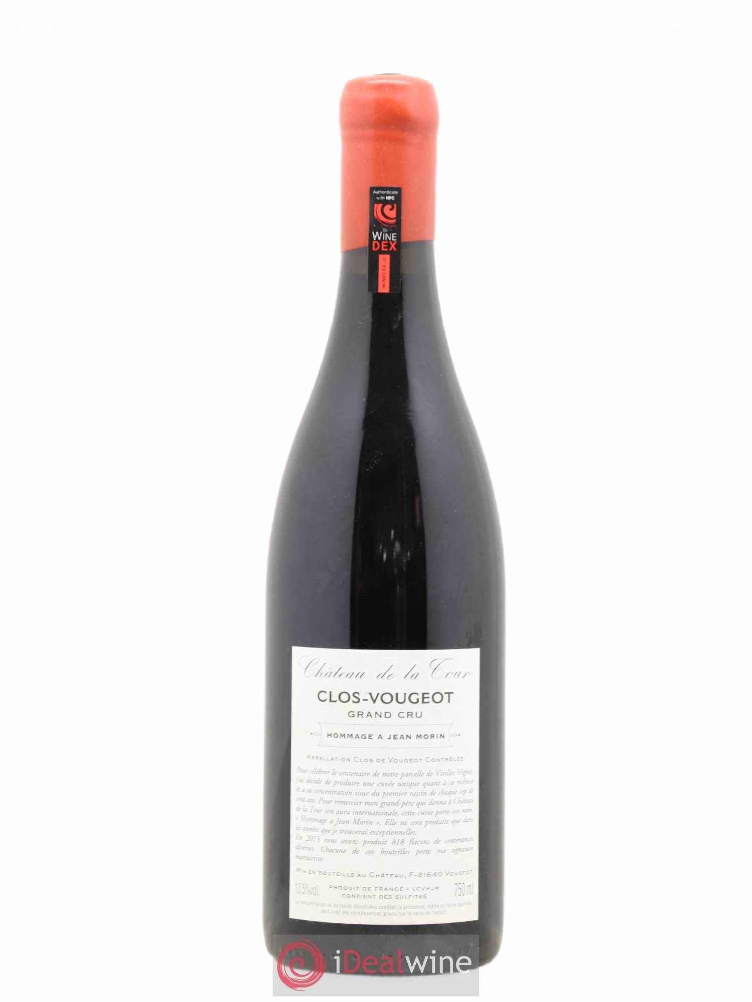 Clos de Vougeot Grand Cru Vieilles Vignes Cuvée Hommage à Jean Morin Château de La Tour 2015 - Posten von 1 Flasche - 1
