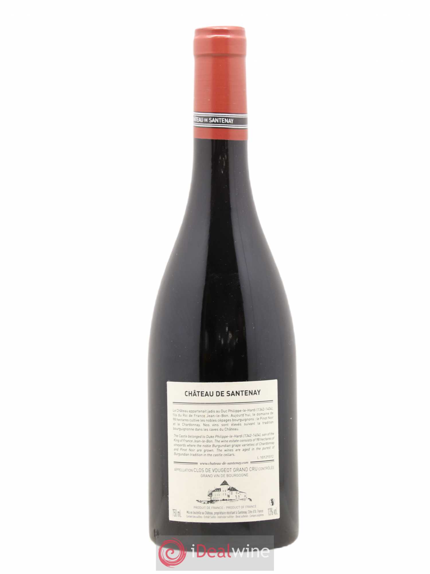 Clos de Vougeot Grand Cru Château Santenay 2015 - Lot de 1 bouteille - 1