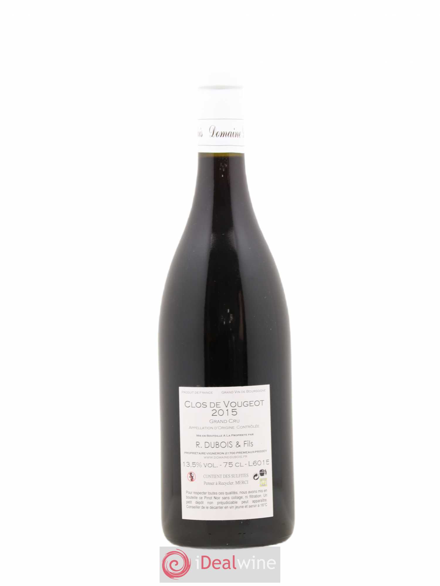 Clos de Vougeot Grand Cru Dubois et Fils 2015 - Posten von 1 Flasche - 1