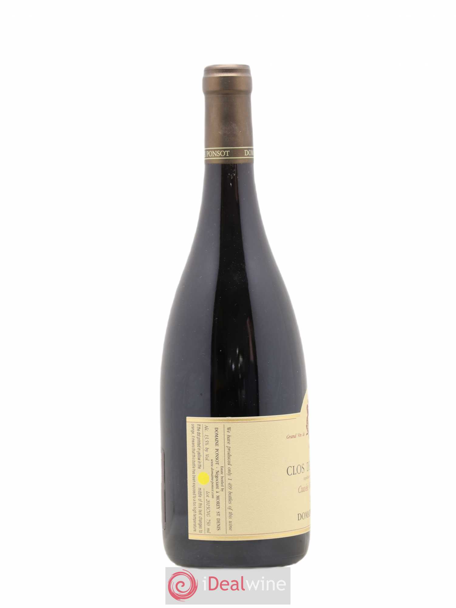Clos de Vougeot Grand Cru Vieilles Vignes Ponsot (Domaine) 2015 - Lot de 1 bouteille - 2
