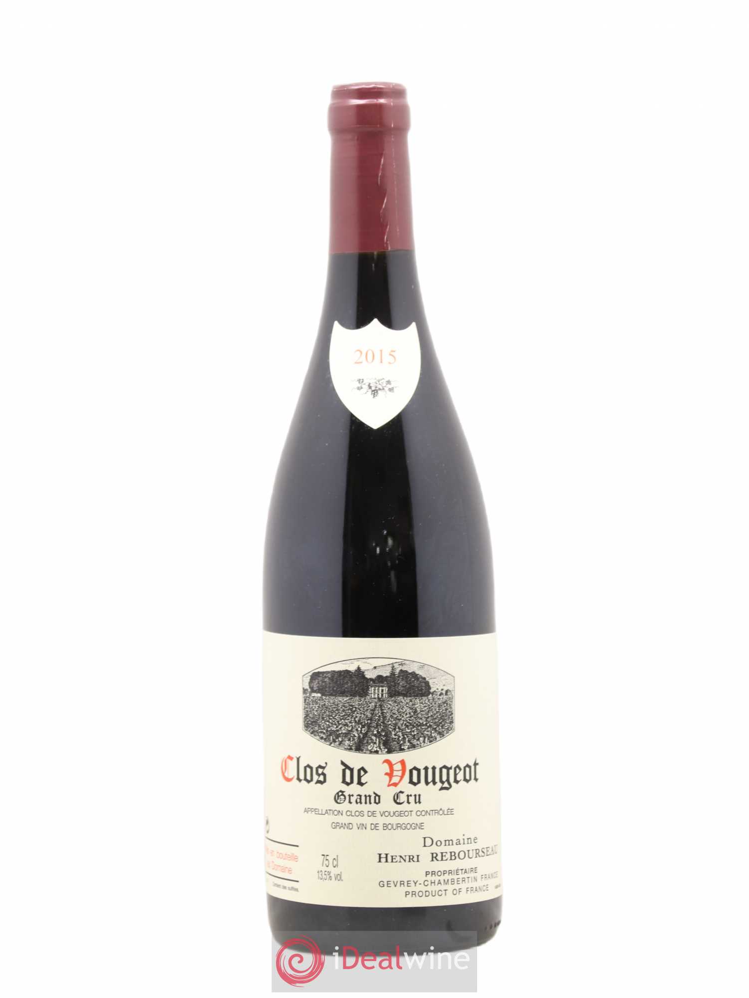 Clos de Vougeot Grand Cru Henri Rebourseau (Domaine) 2015 - Lot de 1 bouteille - 0