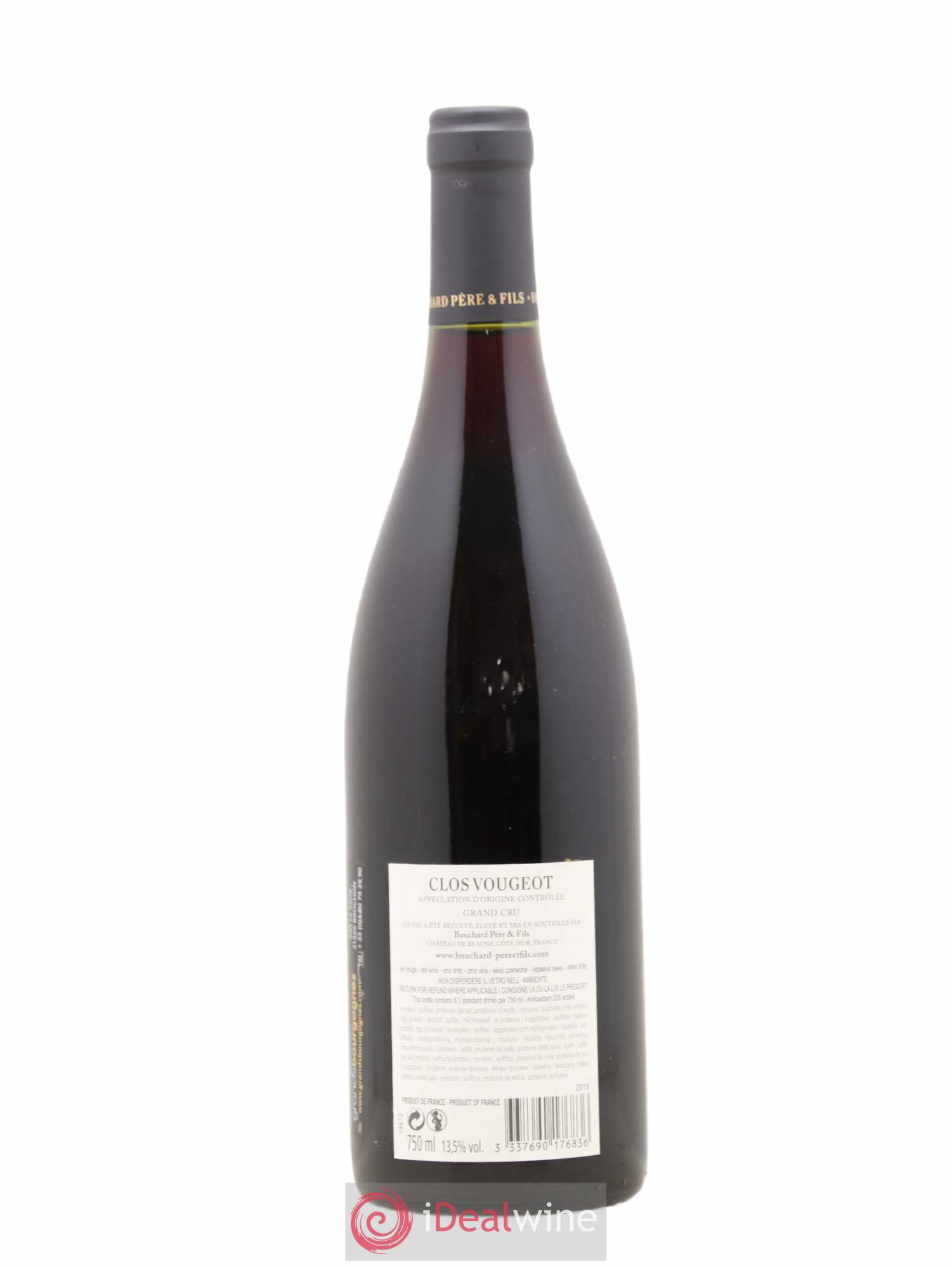 Clos de Vougeot Grand Cru Bouchard Père & Fils Bouchard 2015 - Lot de 1 bouteille - 1