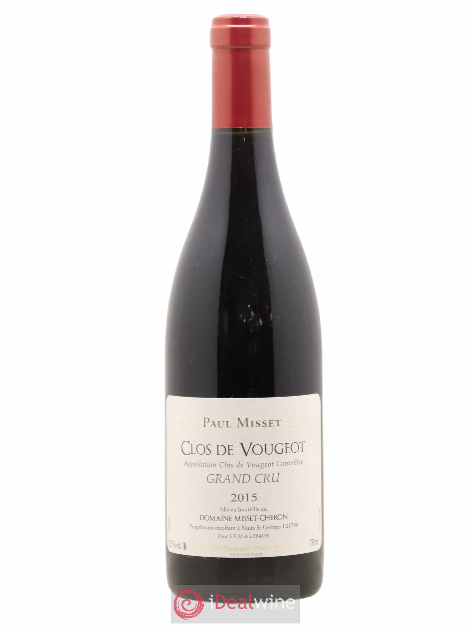 Clos de Vougeot Grand Cru Misset Cheron 2015 - Lot de 1 bouteille - 0