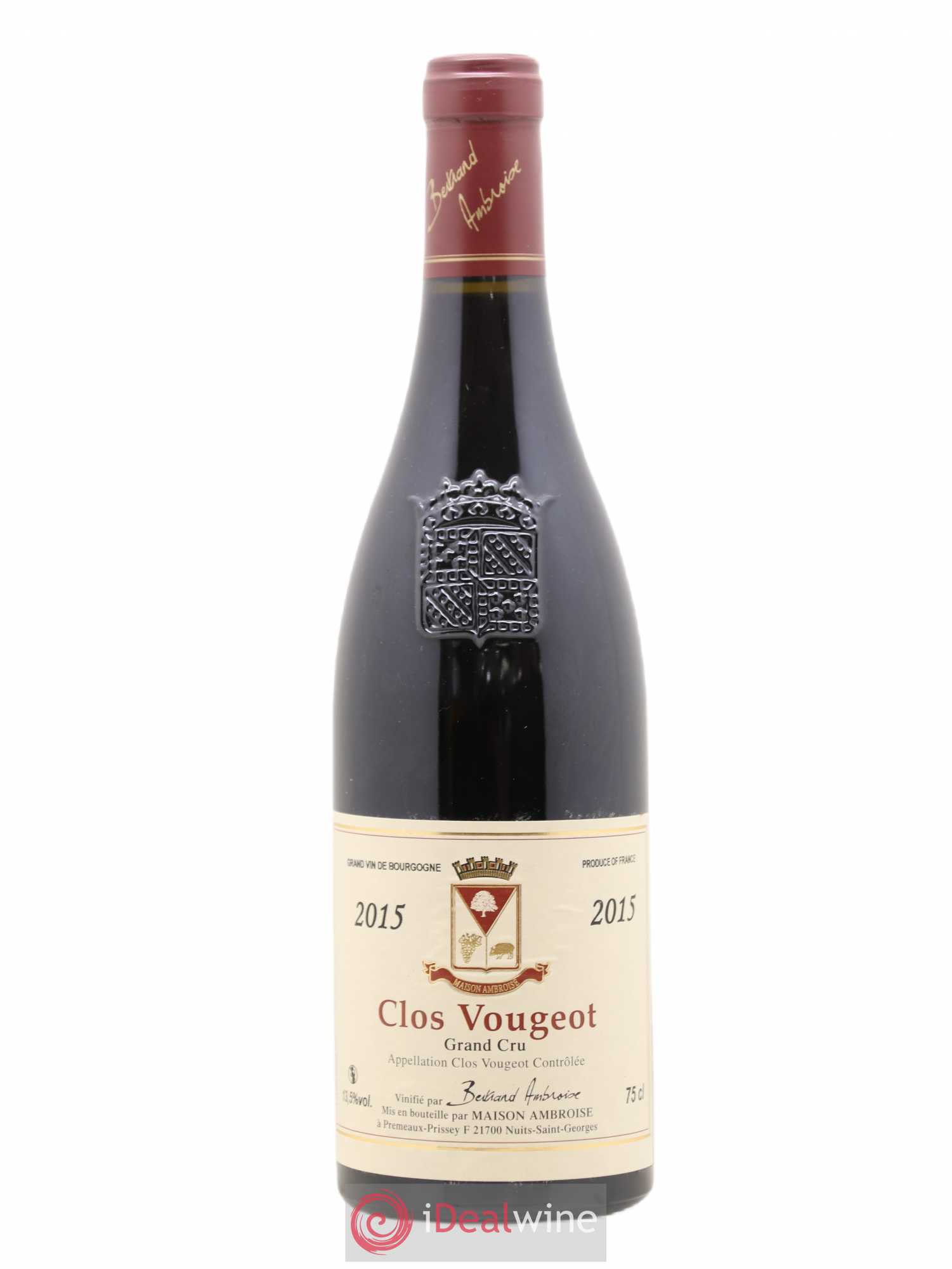 Clos de Vougeot Grand Cru Bertrand Amboise 2015 - Lot de 1 bouteille - 0