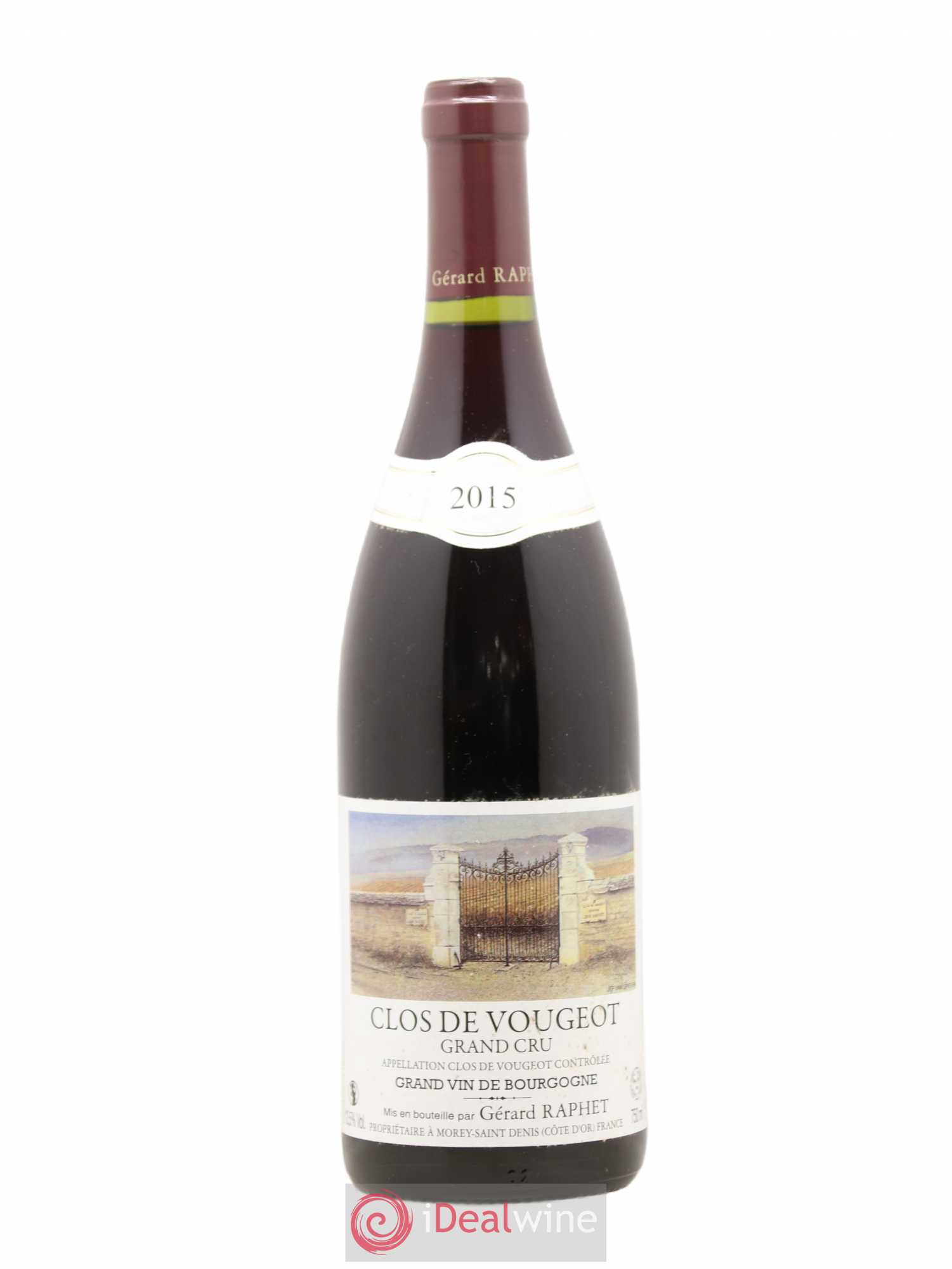 Clos de Vougeot Grand Cru Gerard Raphet 2015 - Lot de 1 bouteille - 0
