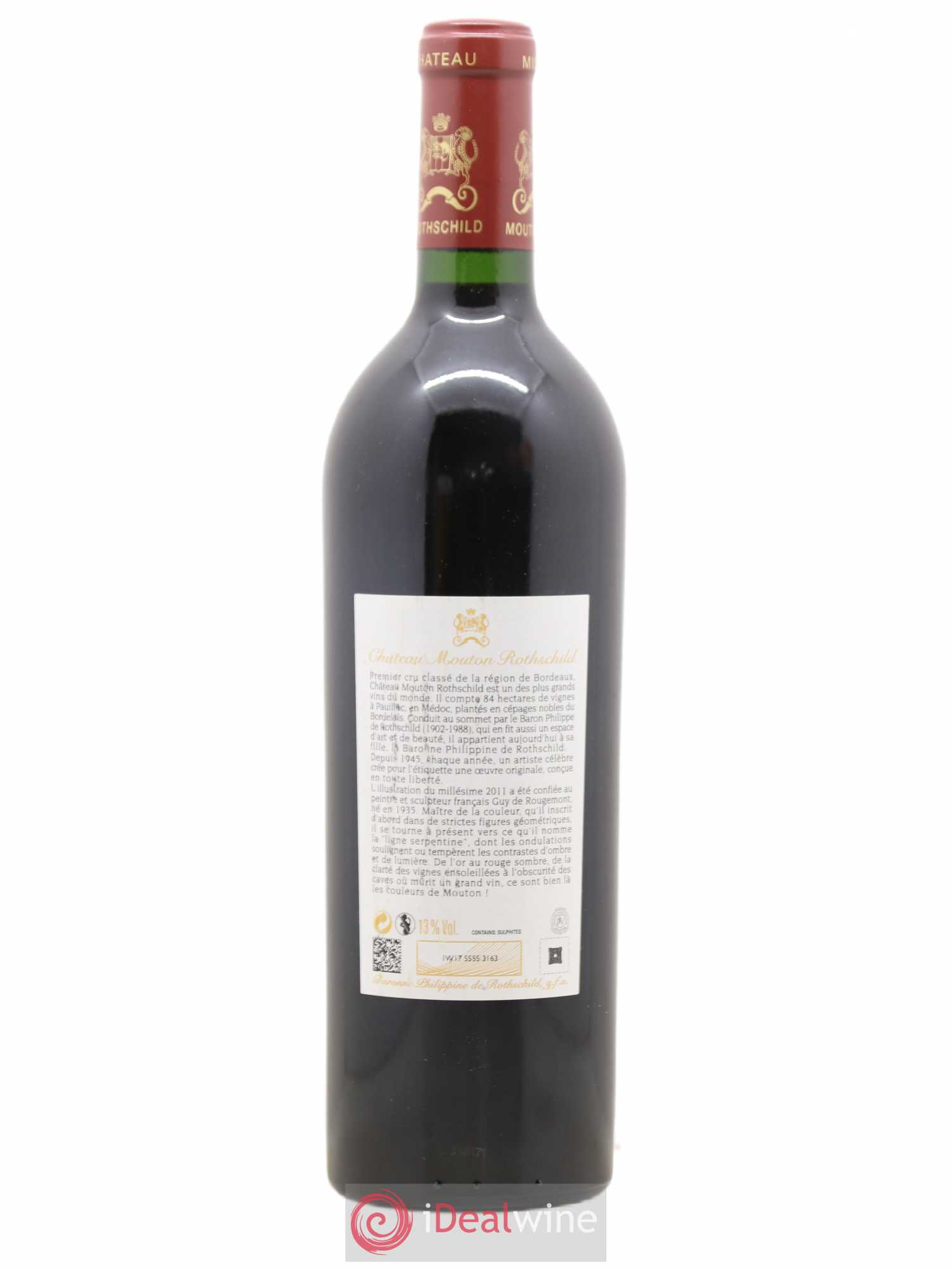 Château Mouton Rothschild 1er Grand Cru Classé 2011 - Lot de 1 bouteille - 1