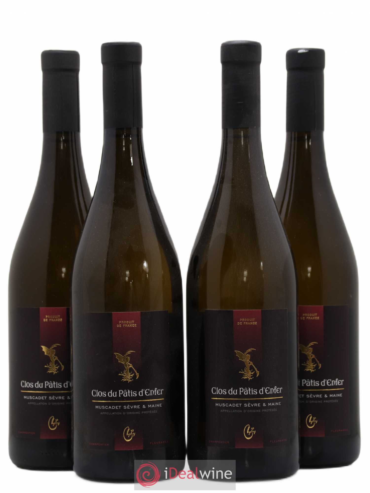 Muscadet Clos du Patis d'enfer Domaine de la Bretonnière Charpentier Fleurance (sans prix de réserve) 2016 - Posten von 4 Flaschen - 0