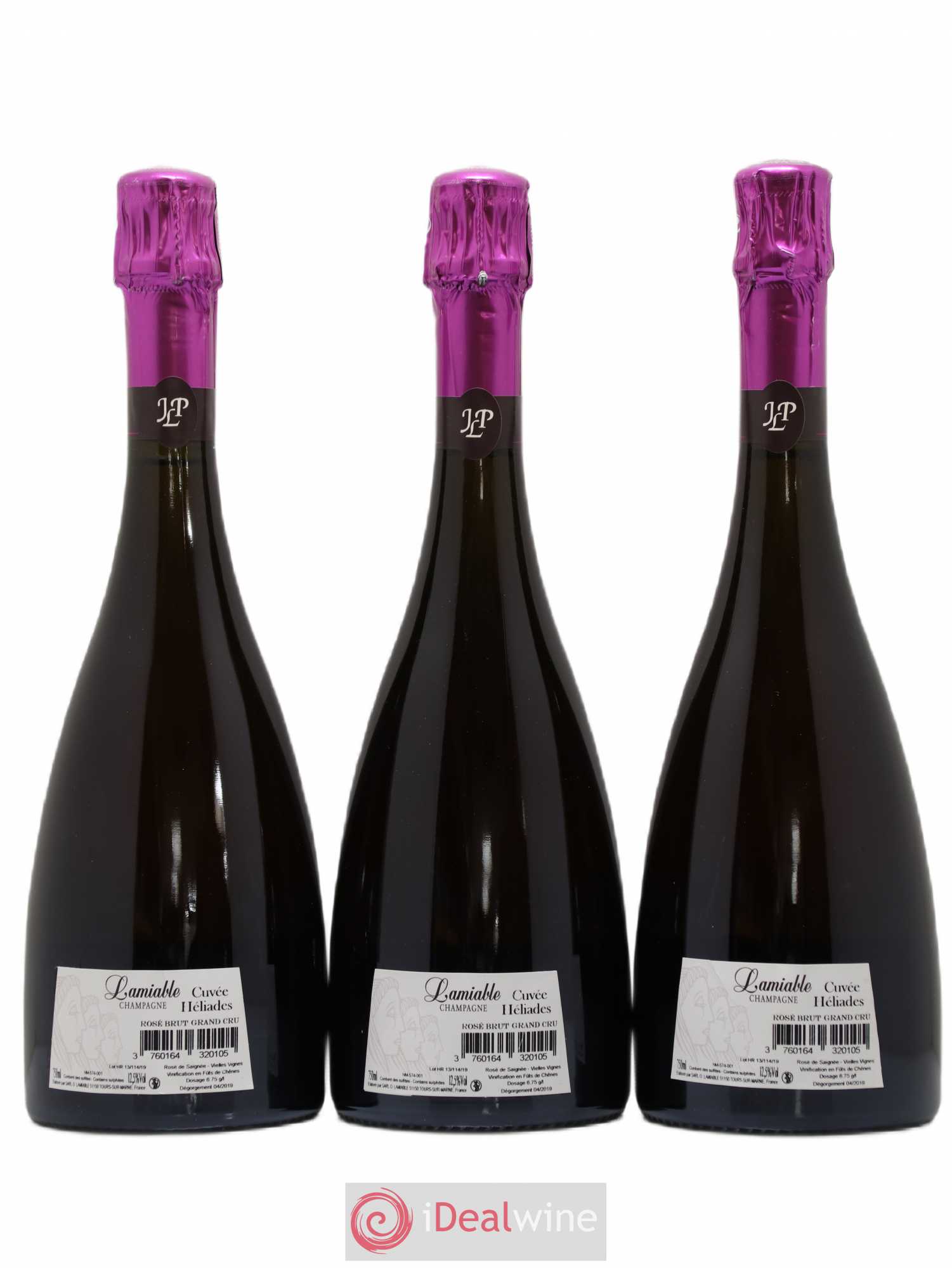 Champagne - Héliades Grand Cru Vieilles vignes Rosé de Saignée O. Lamiable - Posten von 3 Flaschen - 1