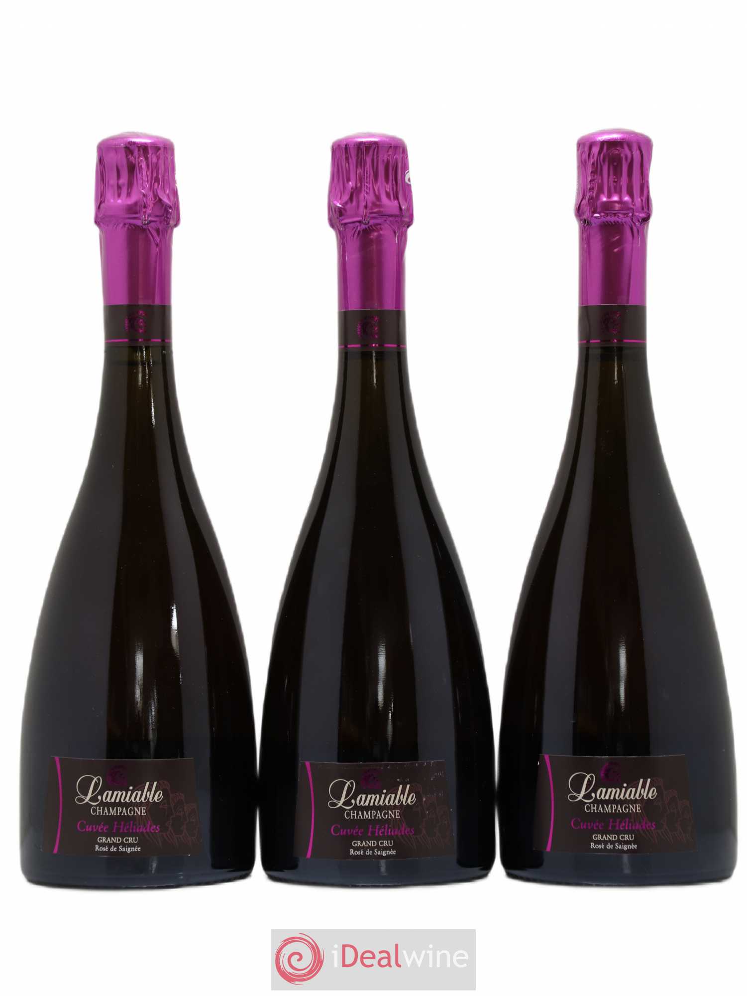 Champagne - Héliades Grand Cru Vieilles vignes Rosé de Saignée O. Lamiable - Posten von 3 Flaschen - 0