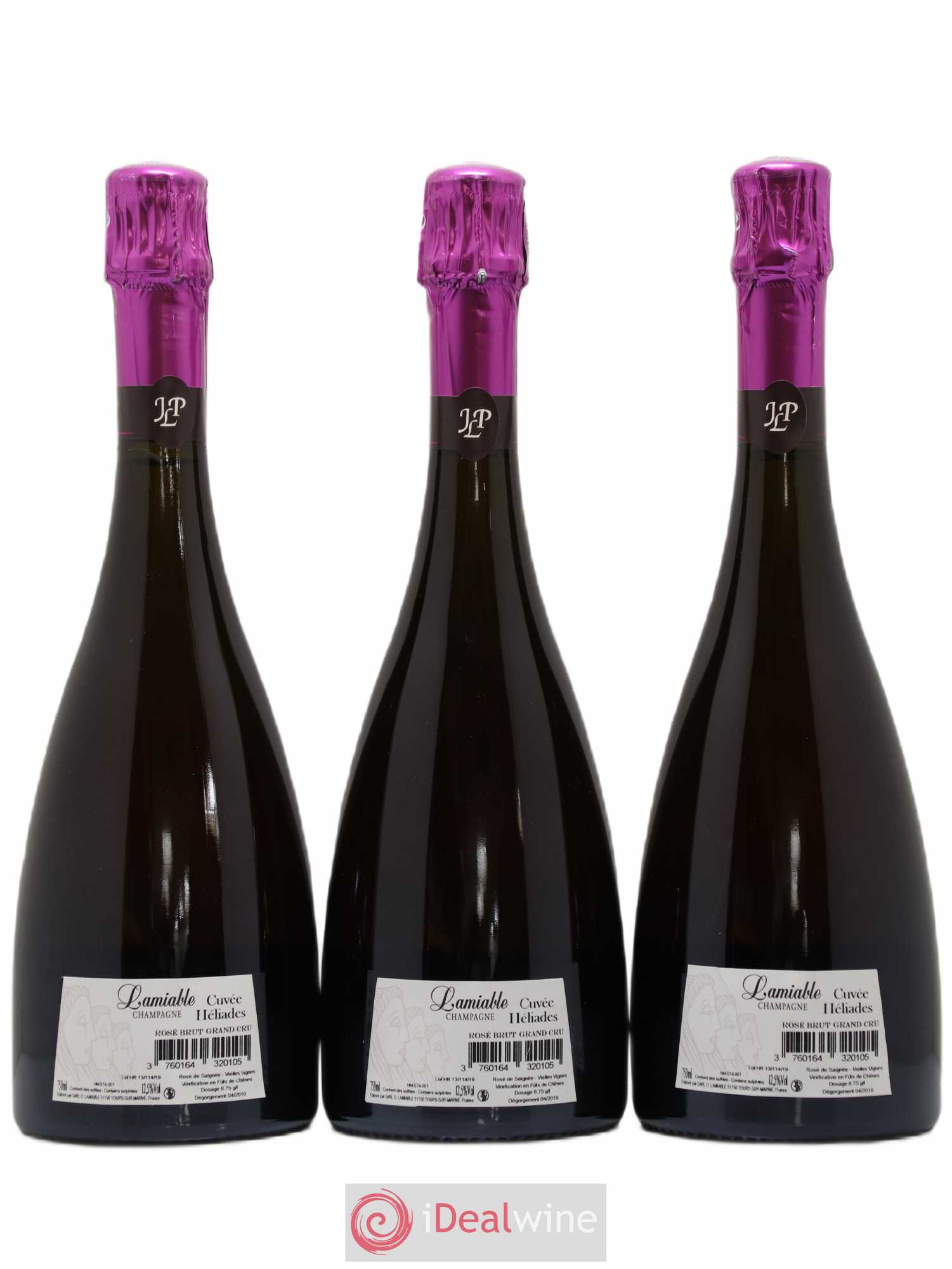 Champagne - Héliades Grand Cru Vieilles vignes Rosé de Saignée O. Lamiable - Posten von 3 Flaschen - 1
