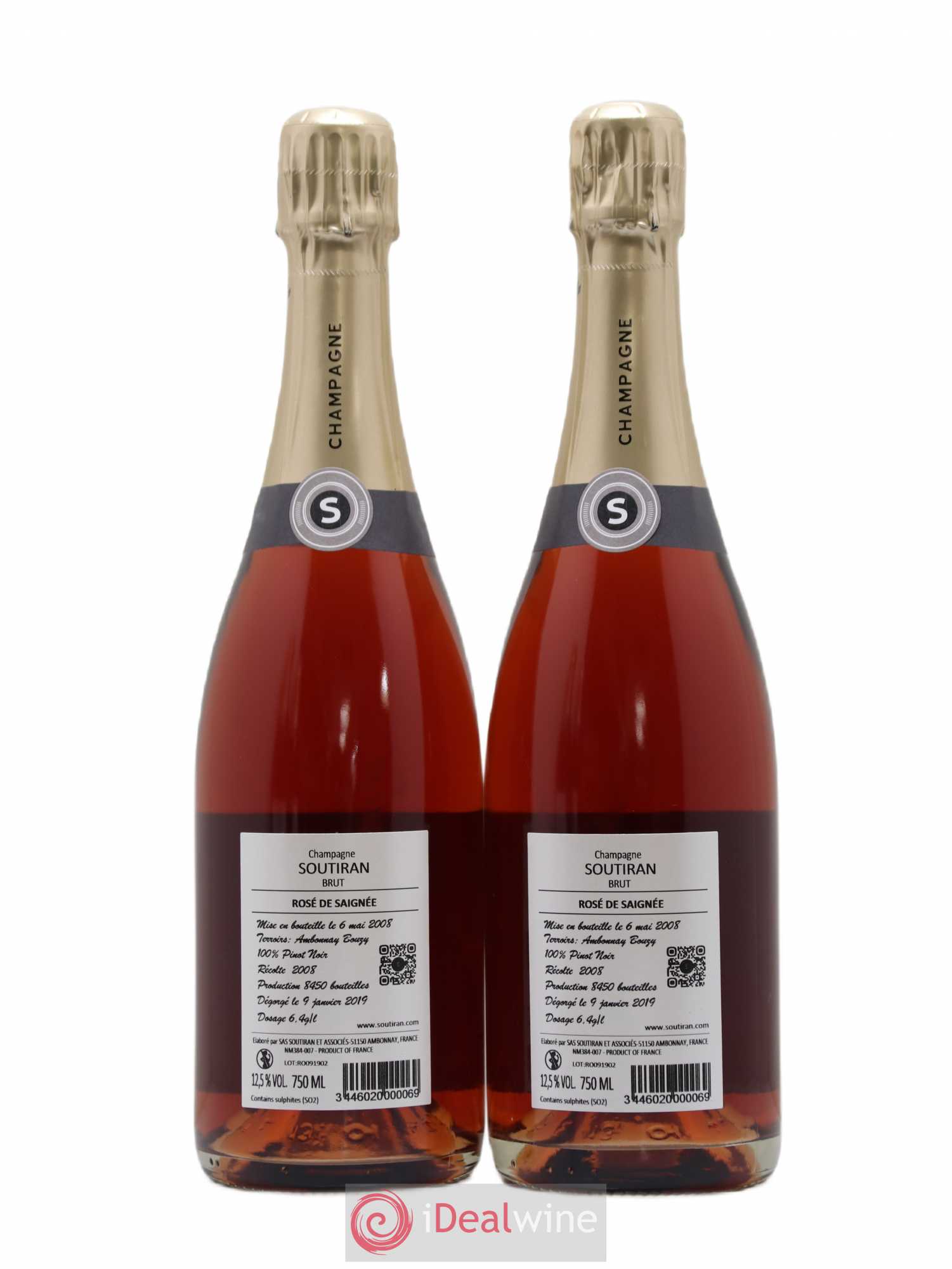 Champagne - Rosé de Saignée  Soutiran - Posten von 2 Flaschen - 1