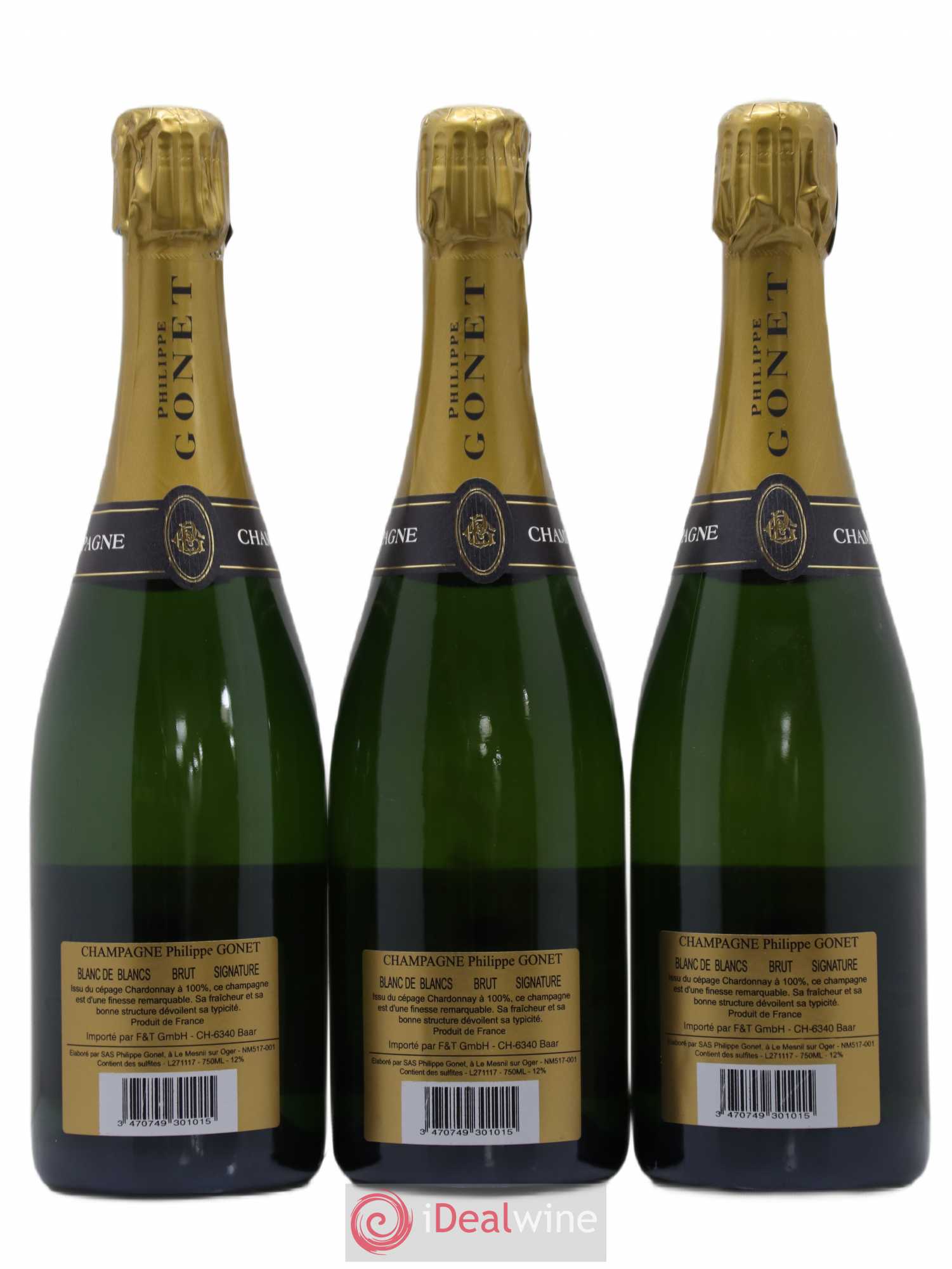 Signature Blanc de Blancs Brut Philippe Gonet - Lot de 3 bouteilles - 1