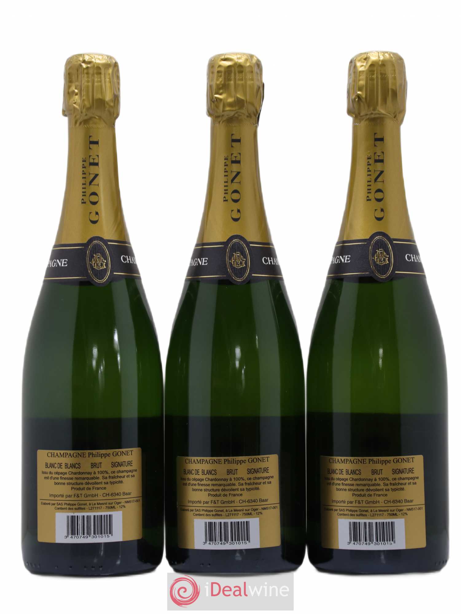 Signature Blanc de Blancs Brut Philippe Gonet - Lot de 3 bouteilles - 1