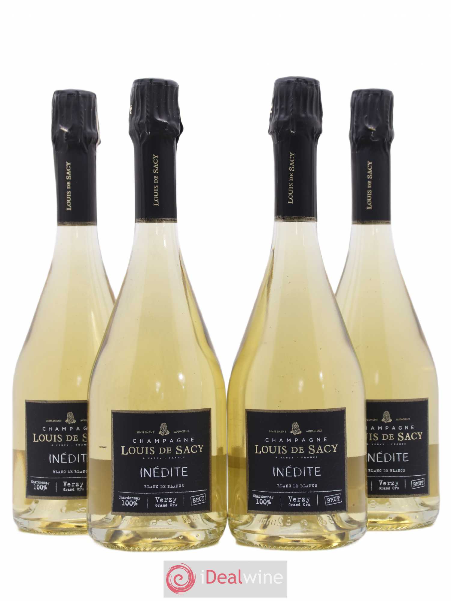 Champagne Inédite Louis de Sacy Blanc de Blancs - Posten von 4 Flaschen - 0