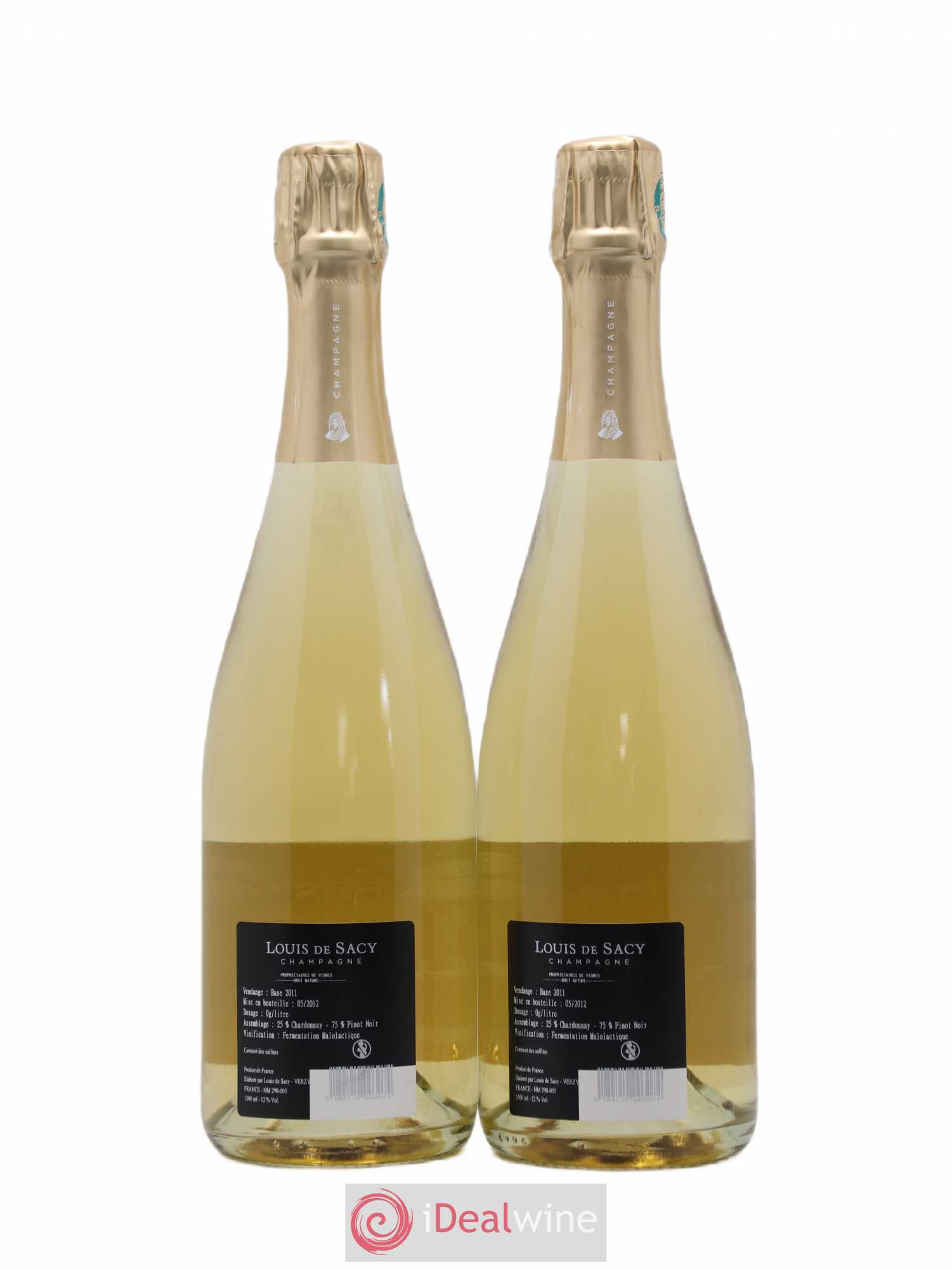 Champagne Cuvée Nue Louis de Sacy Brut Nature - Posten von 2 Flaschen - 1