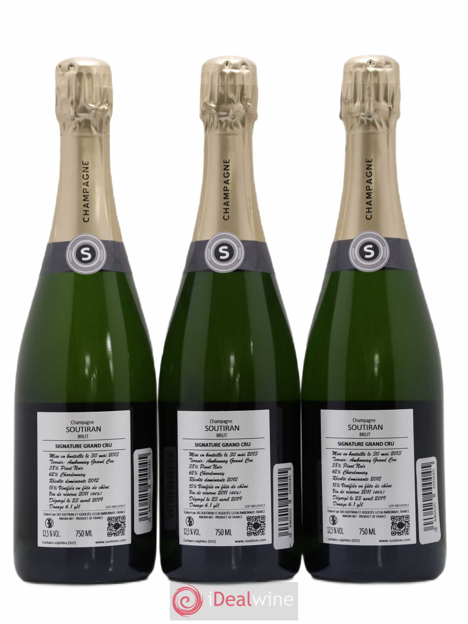 Champagne Cuvée Signature Grand Cru Soutiran - Posten von 3 Flaschen - 1