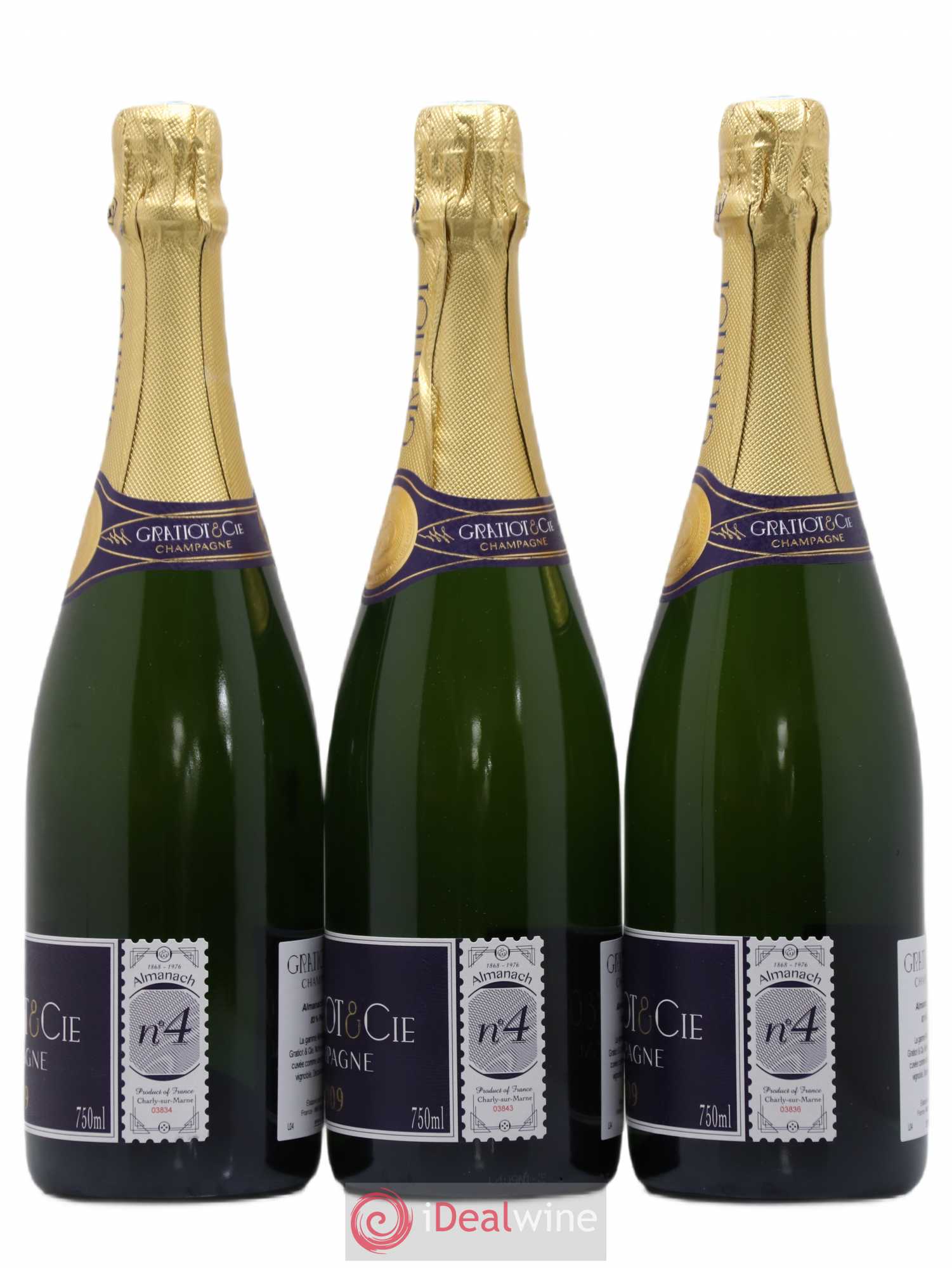 Champagne Almanach N4 Gratiot & Cie 2009 - Posten von 3 Flaschen - 1