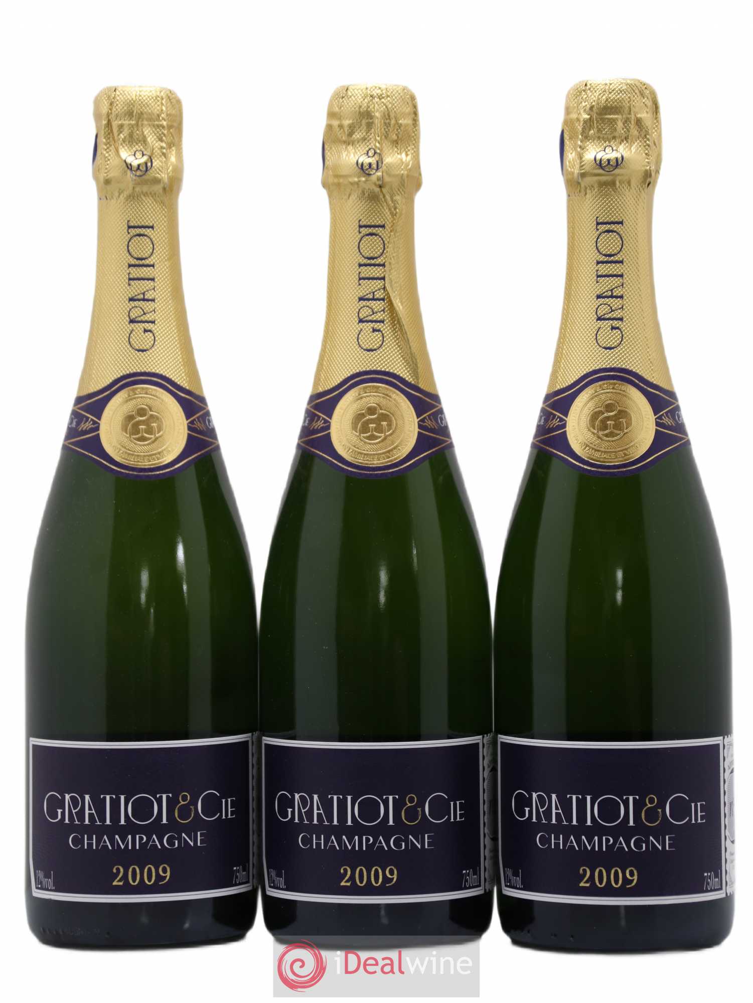 Champagne Almanach N4 Gratiot & Cie 2009 - Posten von 3 Flaschen - 0