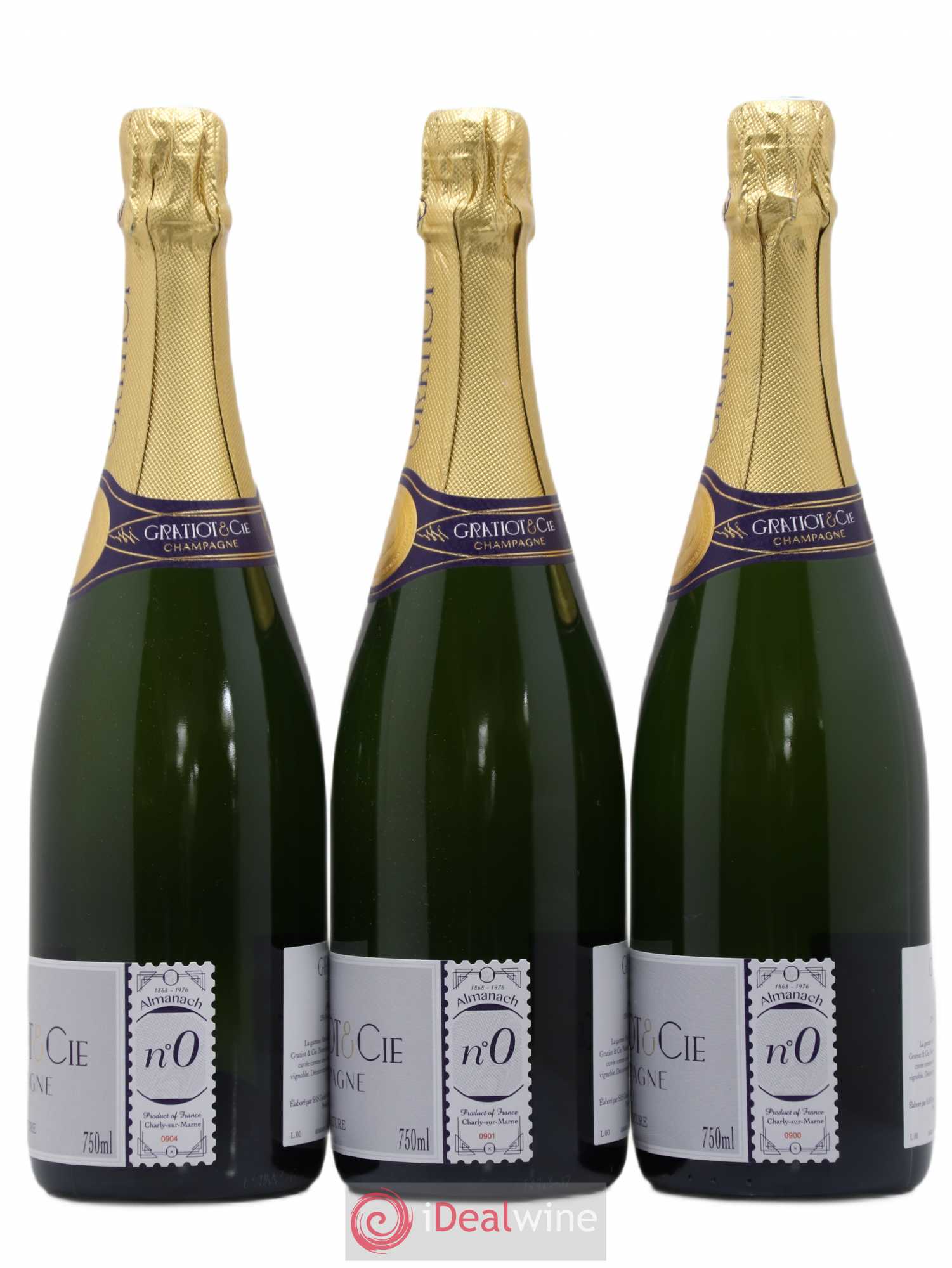 Champagne Almanach N0 Nature Gratiot & Cie - Posten von 3 Flaschen - 1