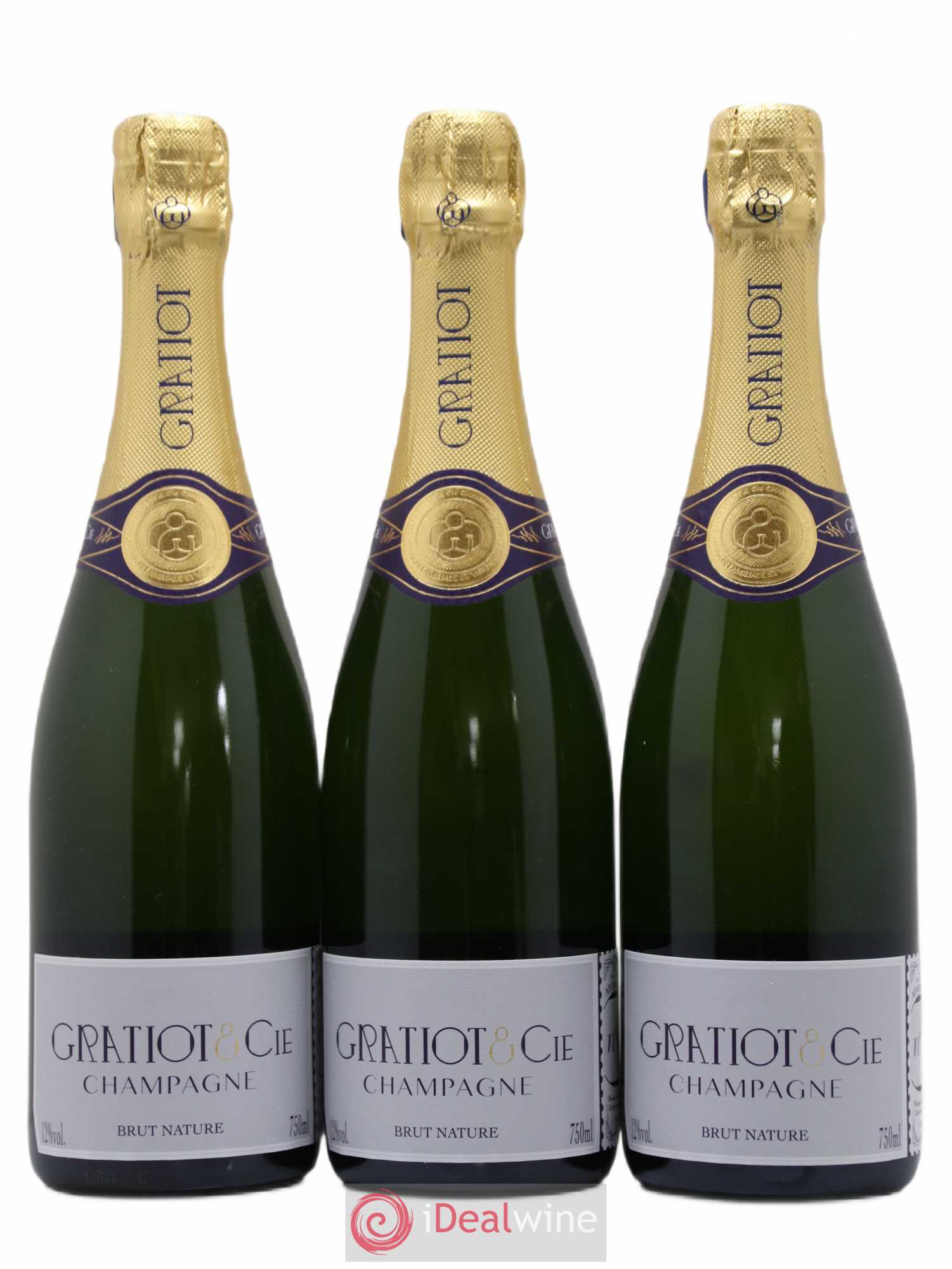 Champagne Almanach N0 Nature Gratiot & Cie - Posten von 3 Flaschen - 0