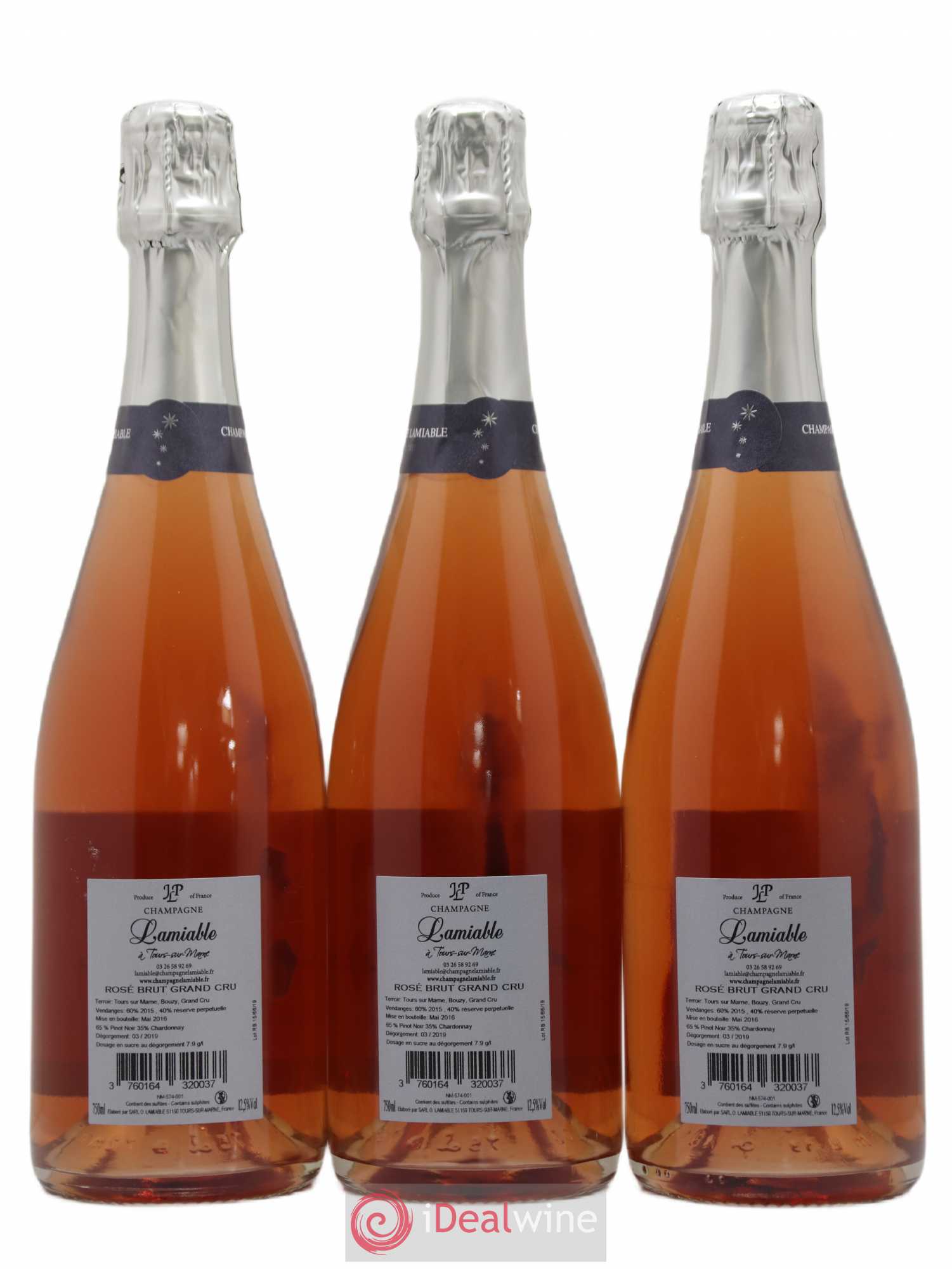Champagne - Grand Cru O. Lamiable - Lot de 3 bouteilles - 1
