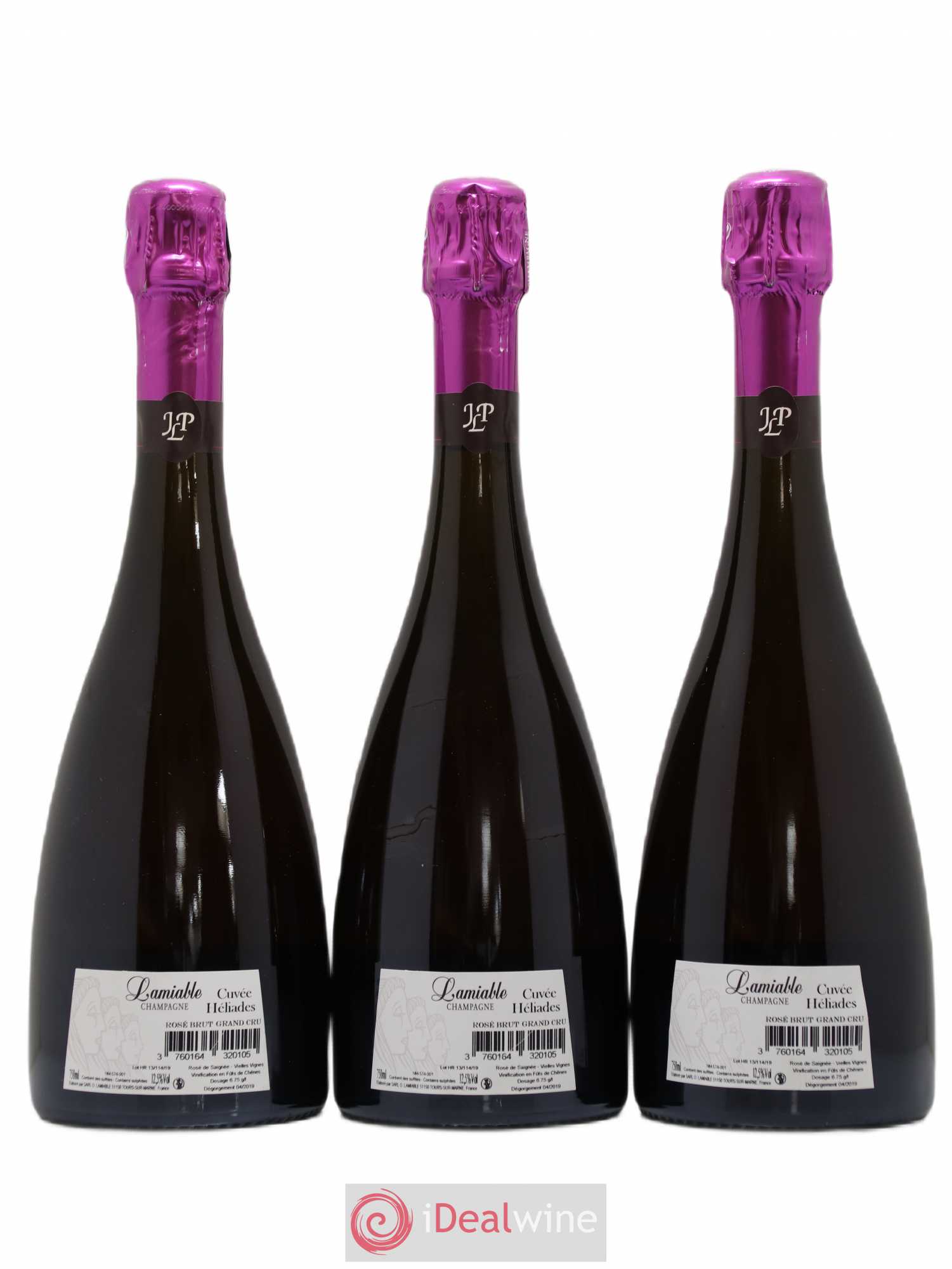 Champagne - Héliades Grand Cru Vieilles vignes Rosé de Saignée O. Lamiable - Posten von 3 Flaschen - 1