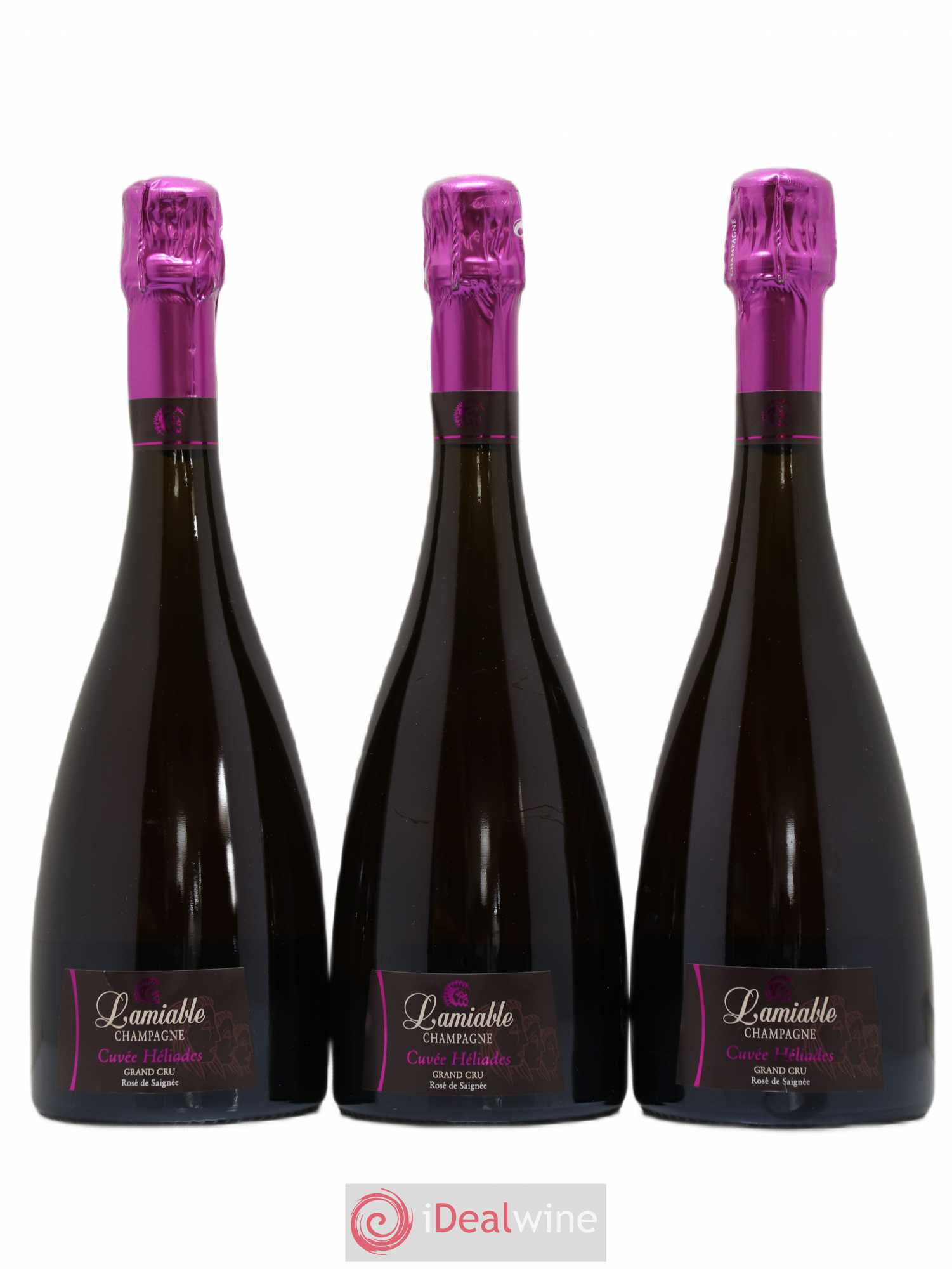 Champagne - Héliades Grand Cru Vieilles vignes Rosé de Saignée O. Lamiable - Posten von 3 Flaschen - 0