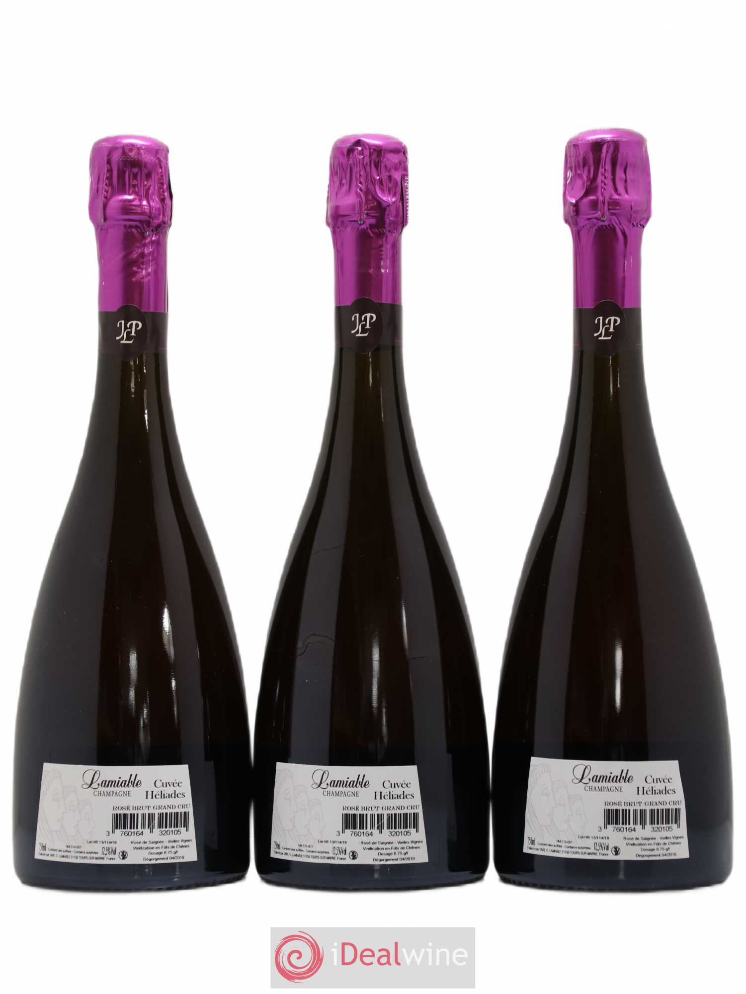 Champagne - Héliades Grand Cru Vieilles vignes Rosé de Saignée O. Lamiable - Posten von 3 Flaschen - 1