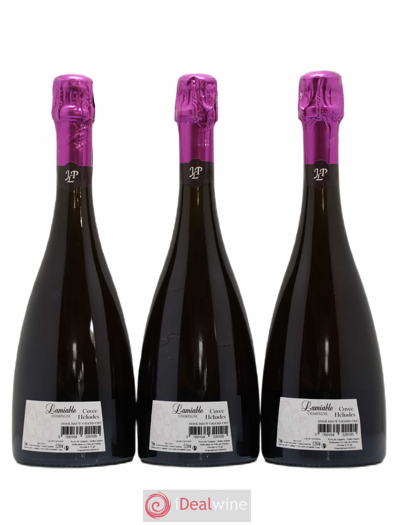 Champagne - Héliades Grand Cru Vieilles vignes Rosé de Saignée O. Lamiable - Posten von 3 Flaschen - 1