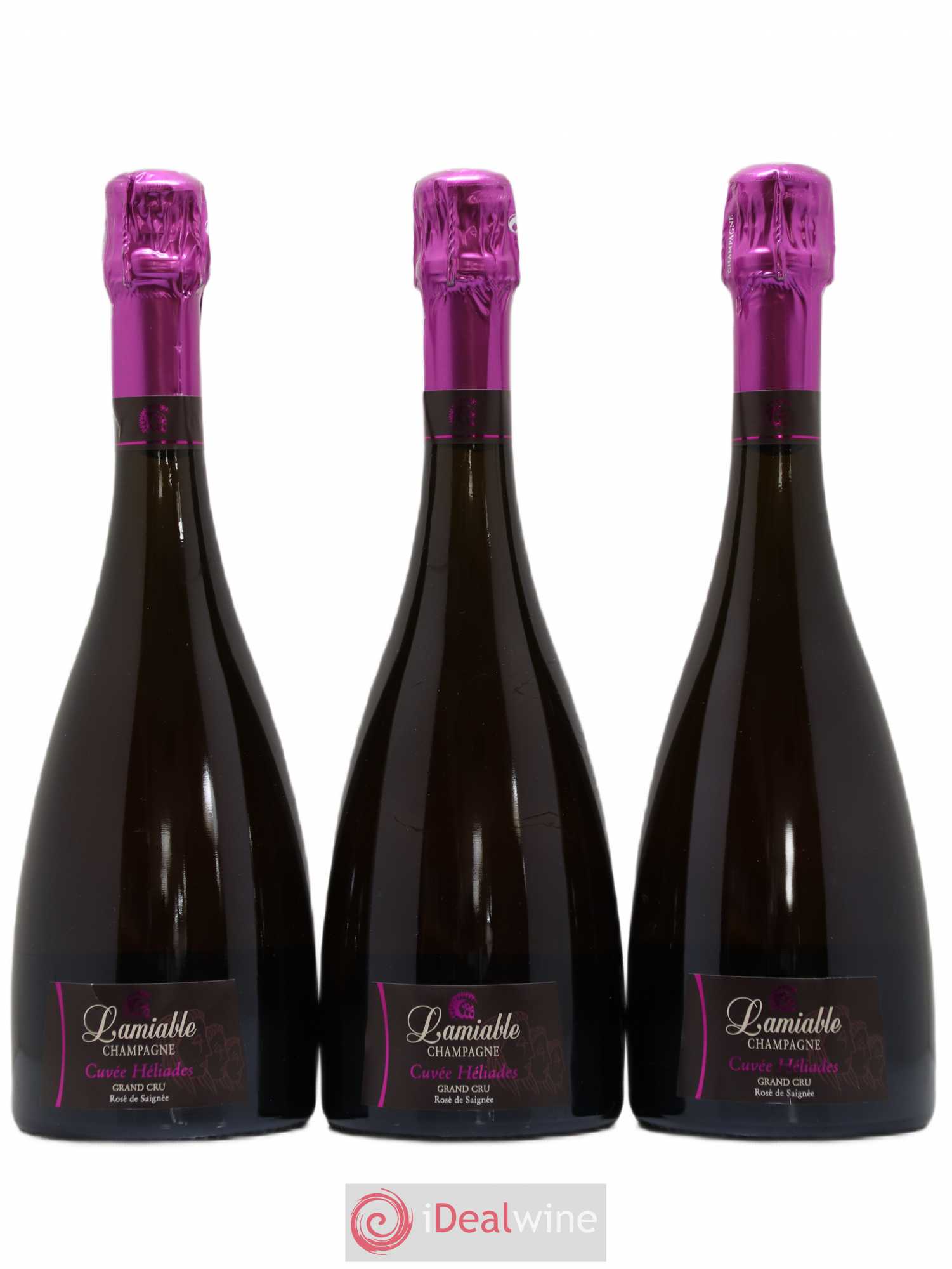 Champagne - Héliades Grand Cru Vieilles vignes Rosé de Saignée O. Lamiable - Posten von 3 Flaschen - 0