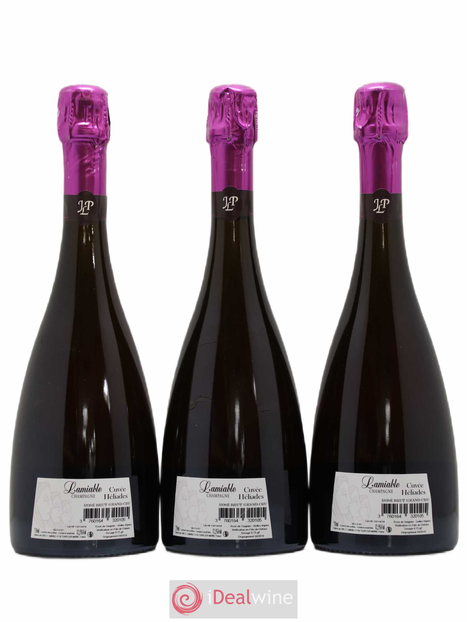 Champagne - Héliades Grand Cru Vieilles vignes Rosé de Saignée O. Lamiable - Posten von 3 Flaschen - 1