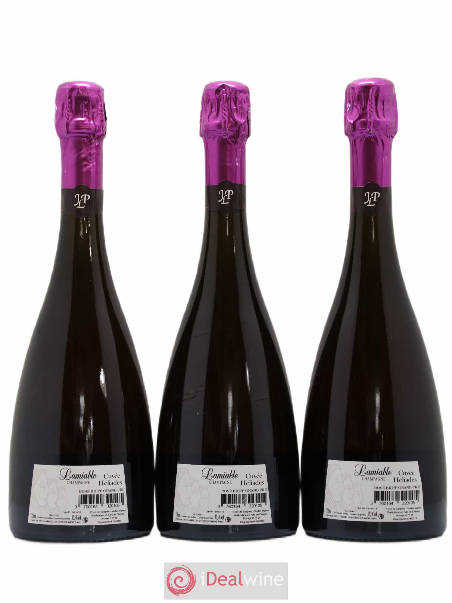 Champagne - Héliades Grand Cru Vieilles vignes Rosé de Saignée O. Lamiable - Posten von 3 Flaschen - 1