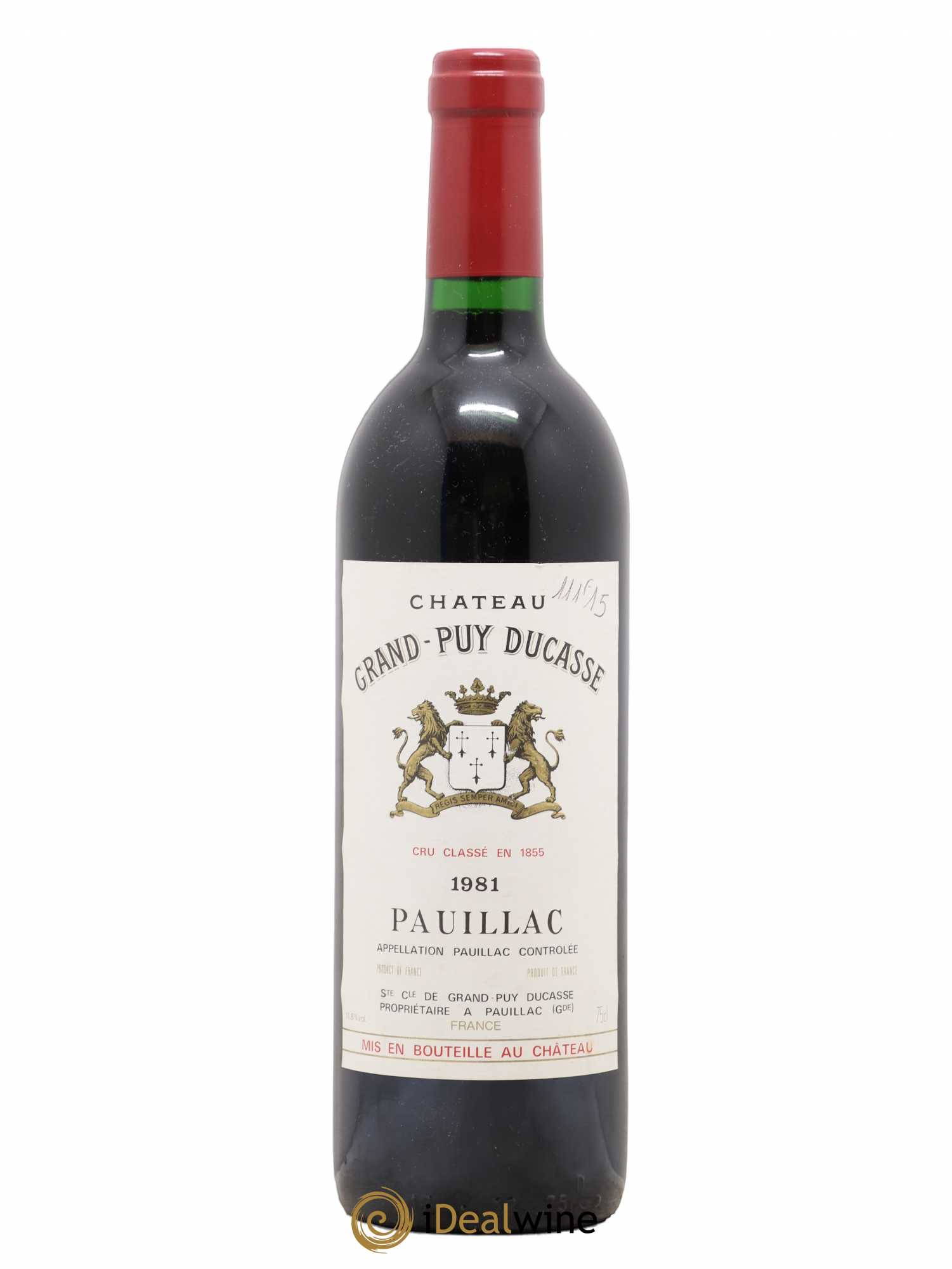 Château Grand Puy Ducasse 5ème Grand Cru Classé 1981 - Lot de 1 bouteille - 0